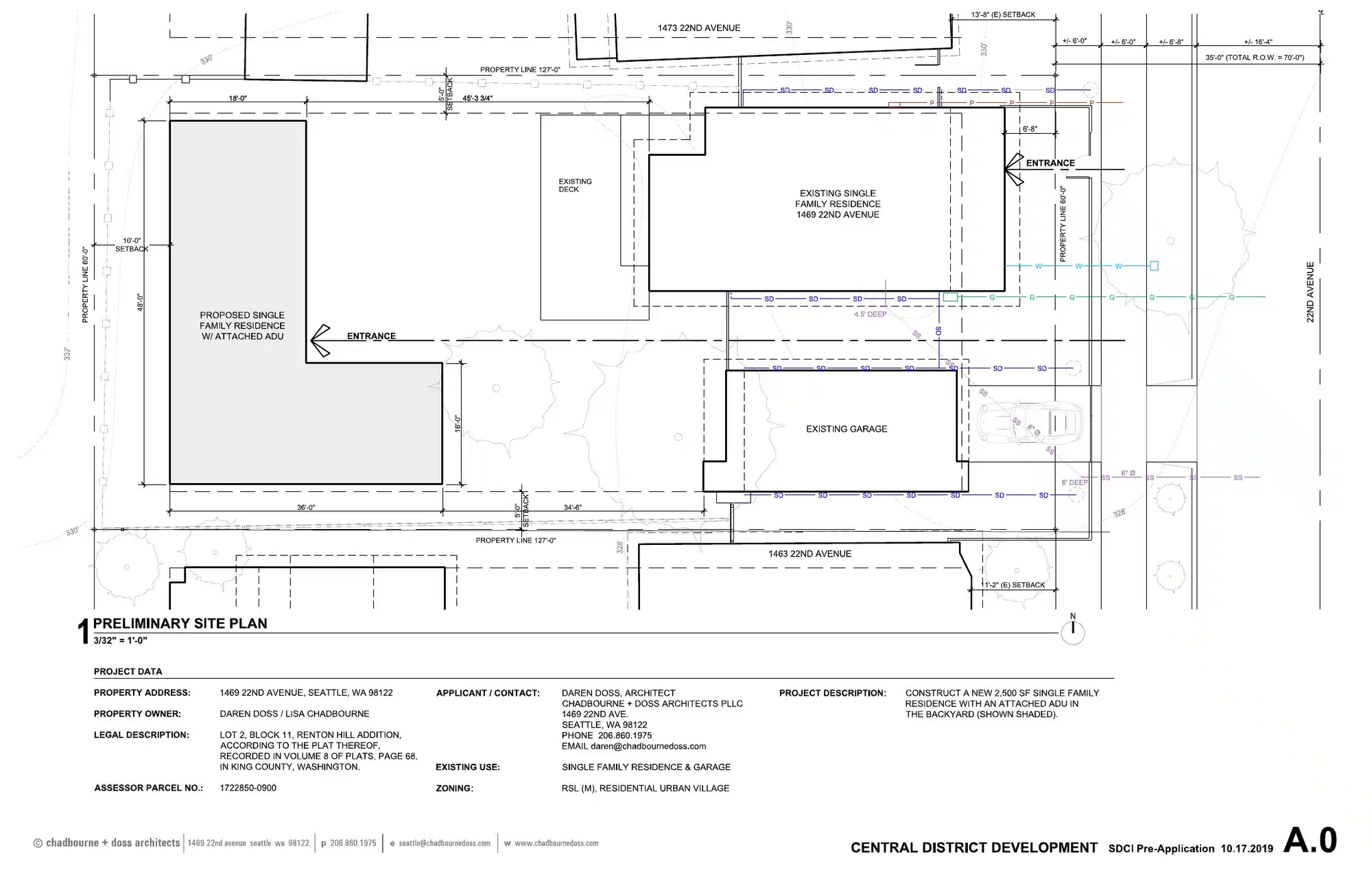 Site plan for 1467 22nd Ave