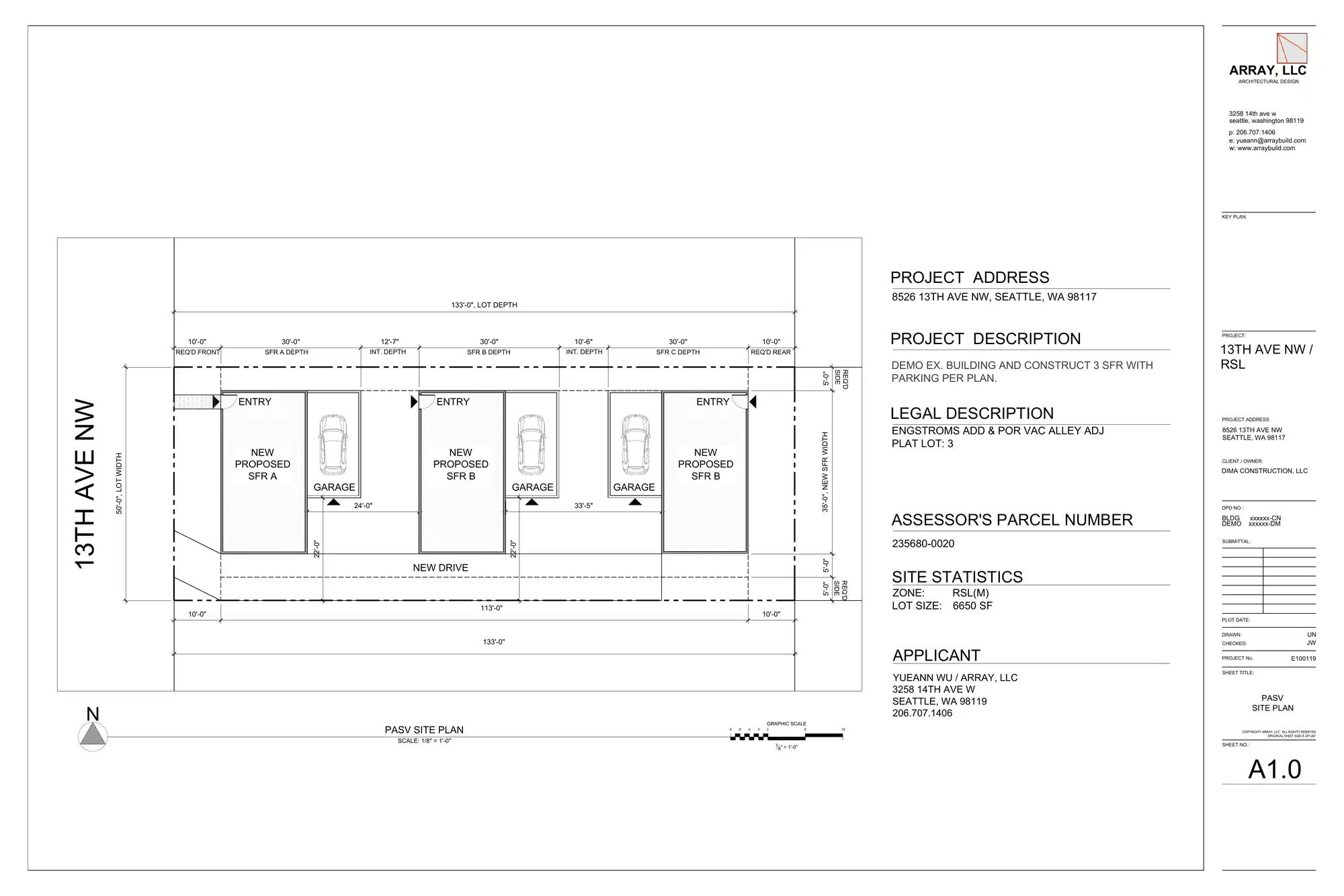 Site plan for 8524 13th Ave NW