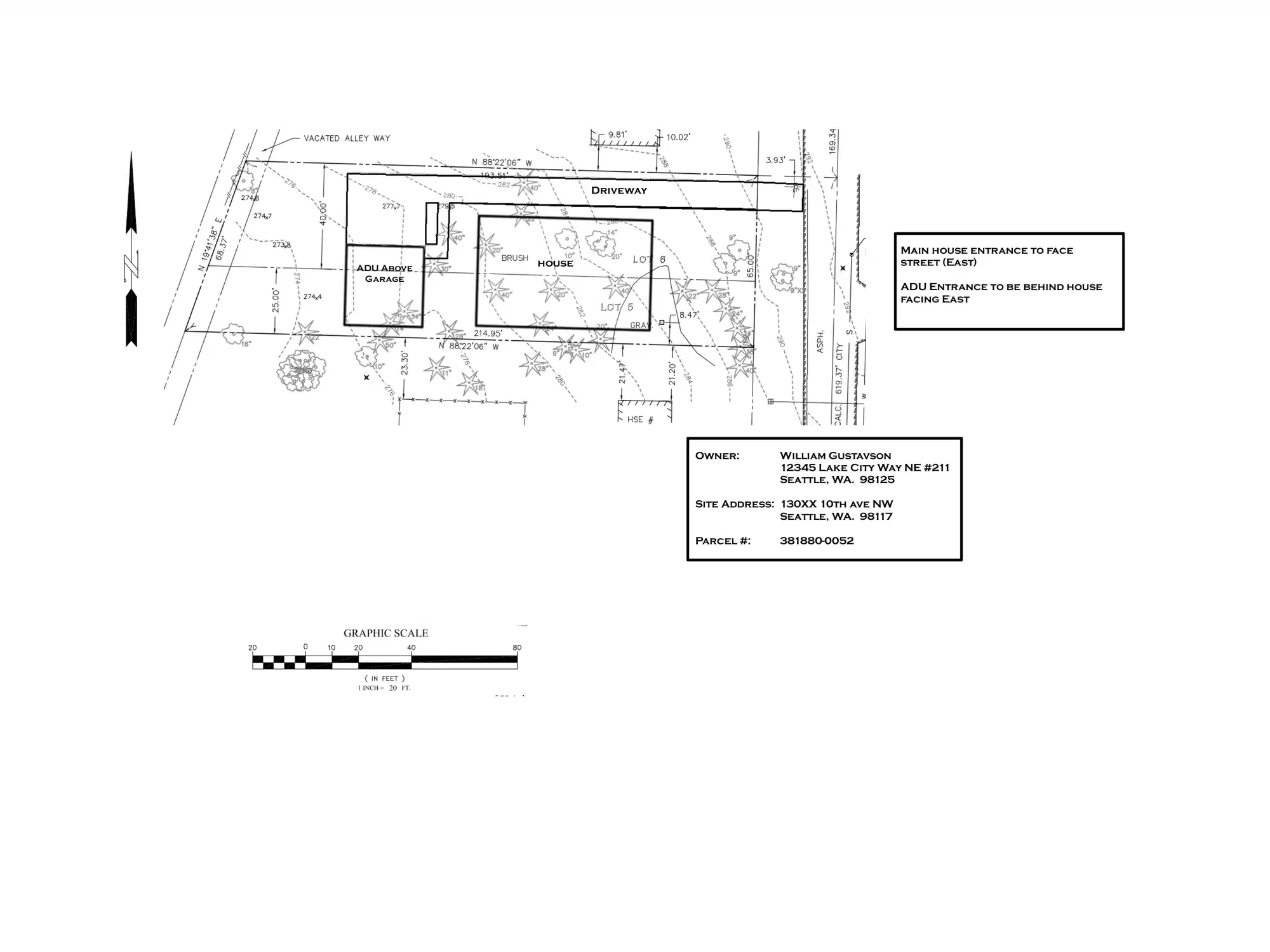 Site plan for 13045 B 10th Ave NW