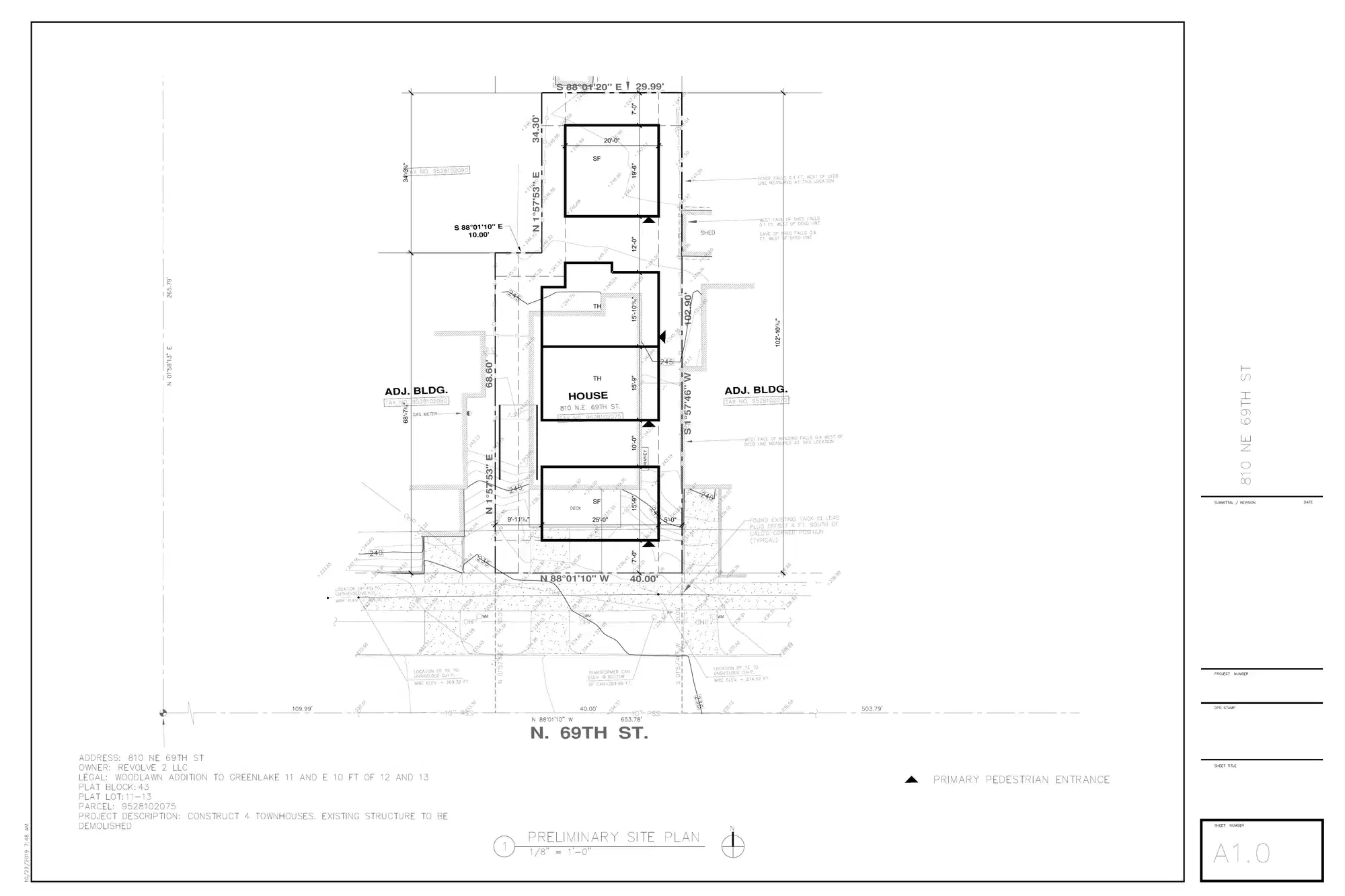 Site plan for 810 A NE 69th St