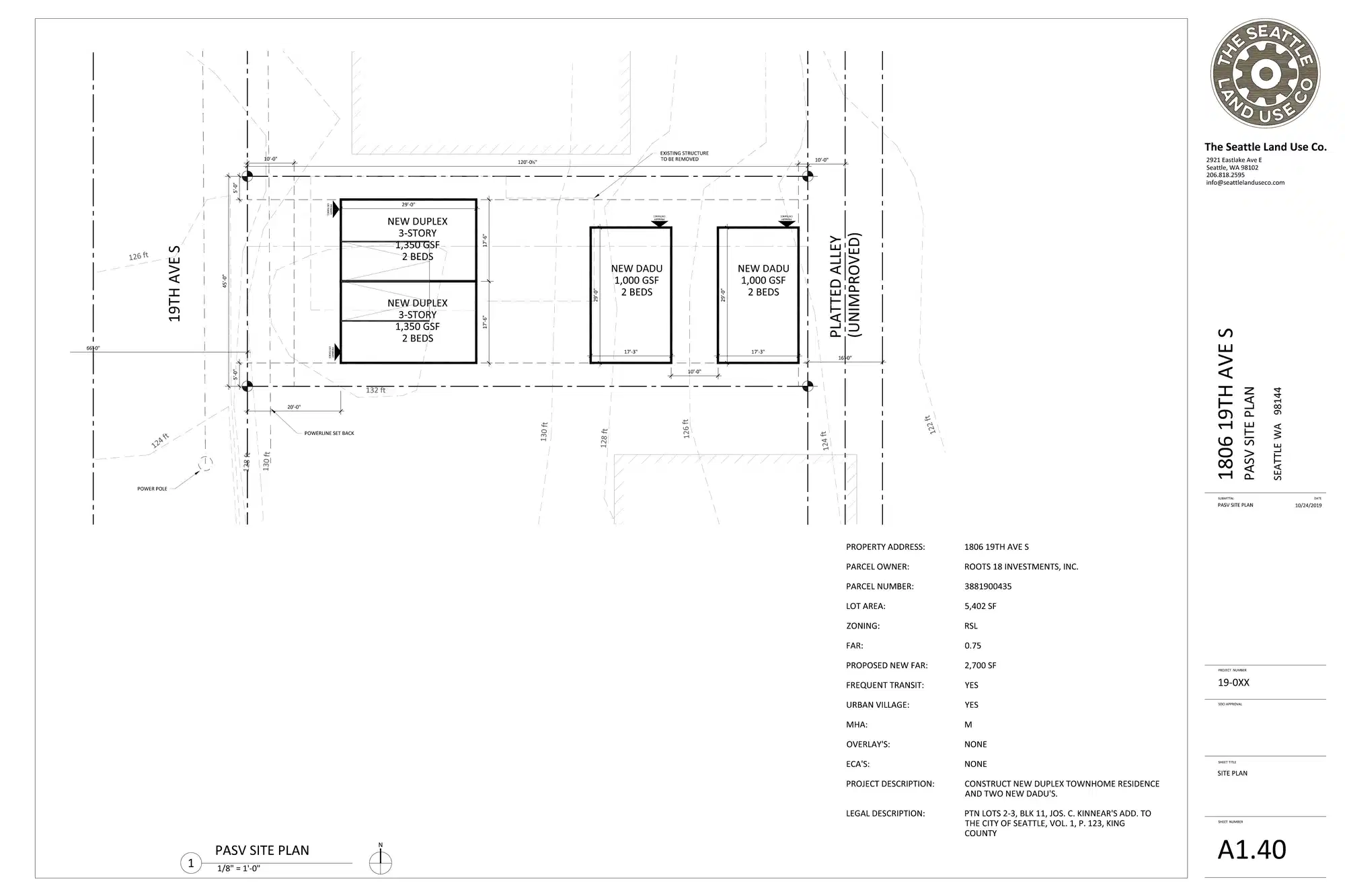 Site plan for 1806 19th Ave S