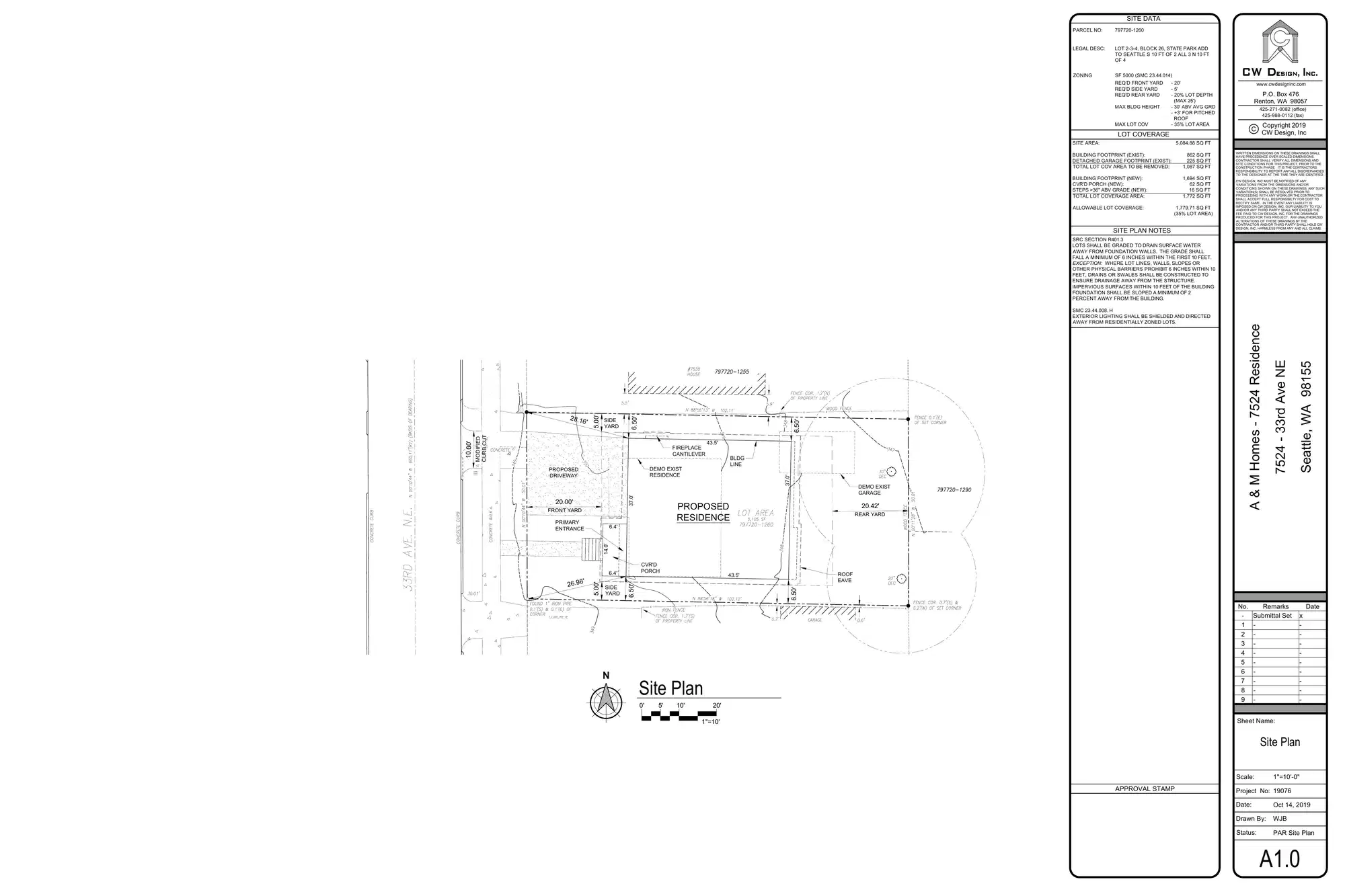 Site plan for 7524 33rd Ave NE