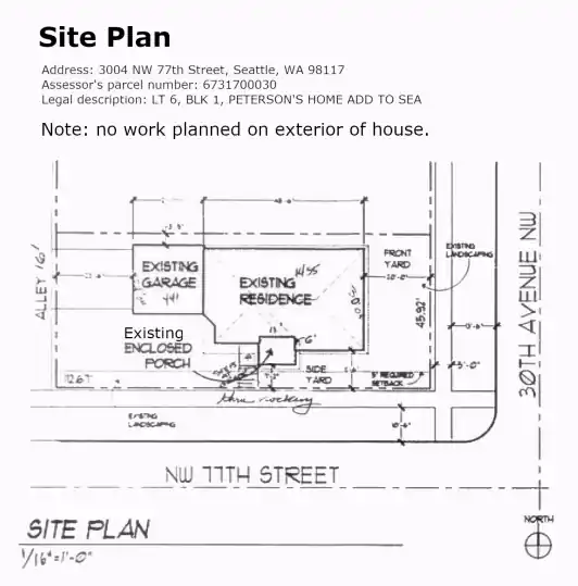 Site plan for 3004 NW 77th St