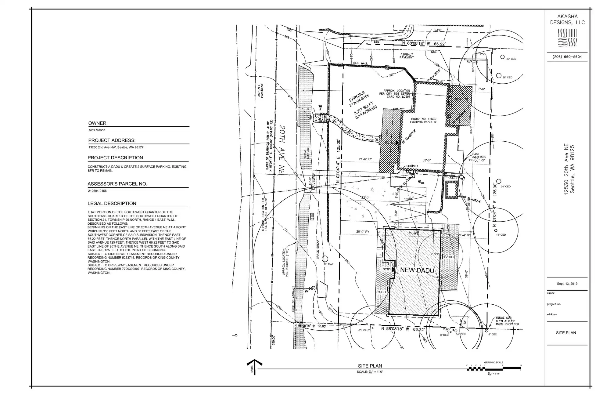 Site plan for 12530 20th Ave NE