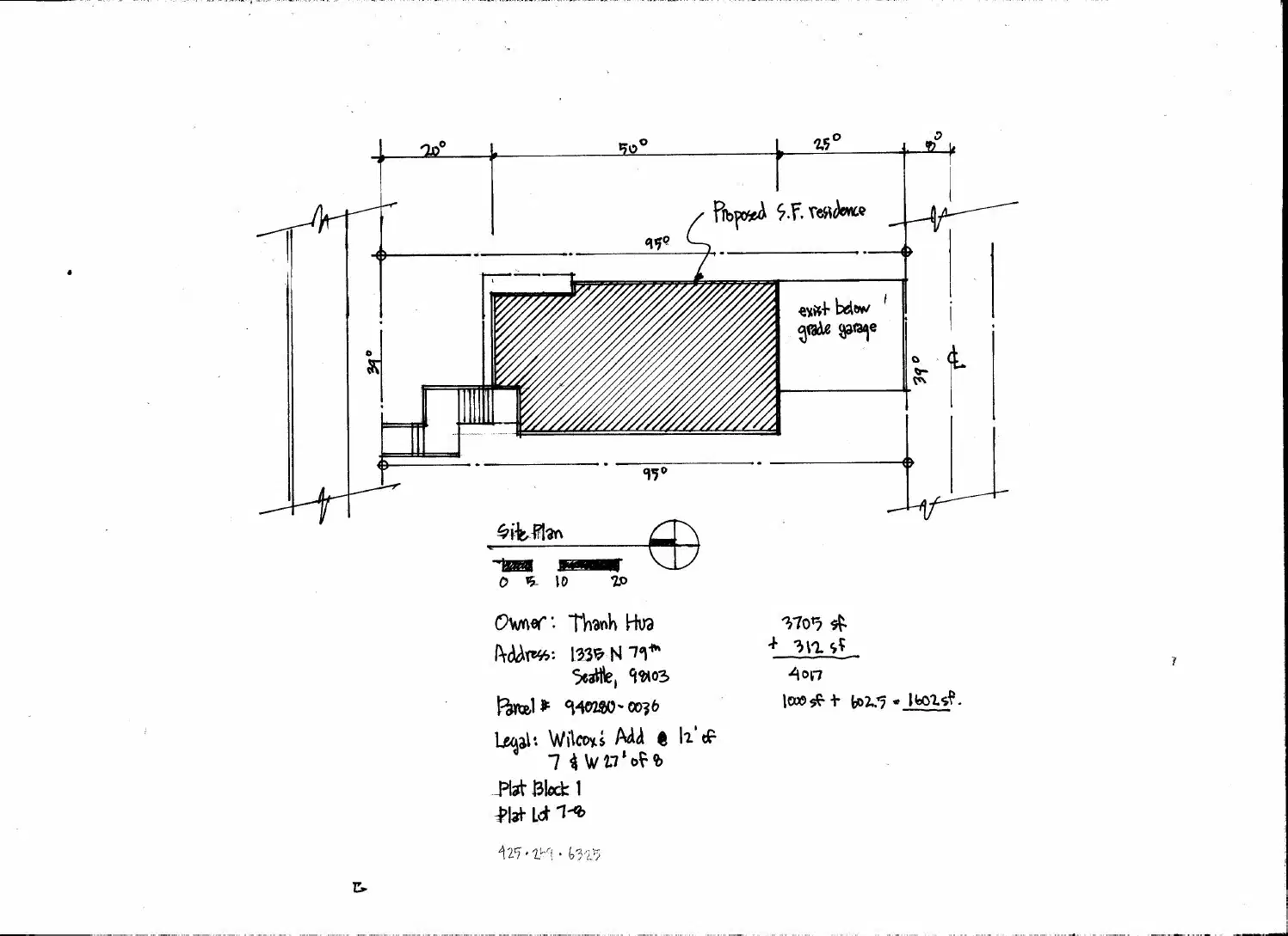 Site plan for 1335 N 79th St