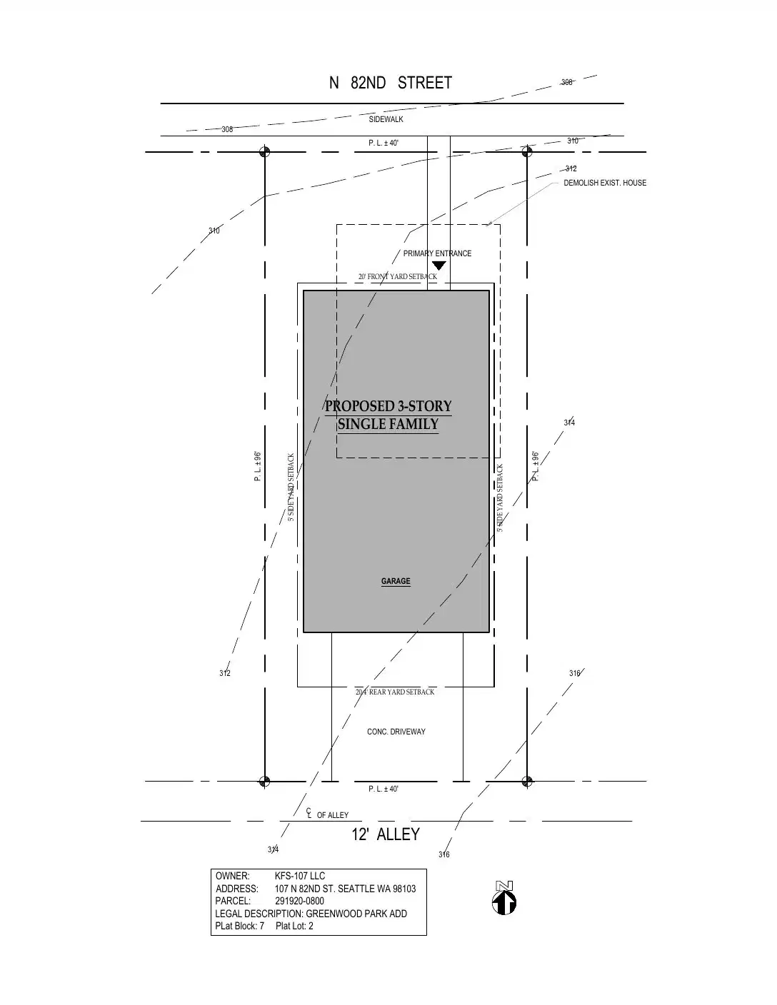 Site plan for 107 N 82nd St