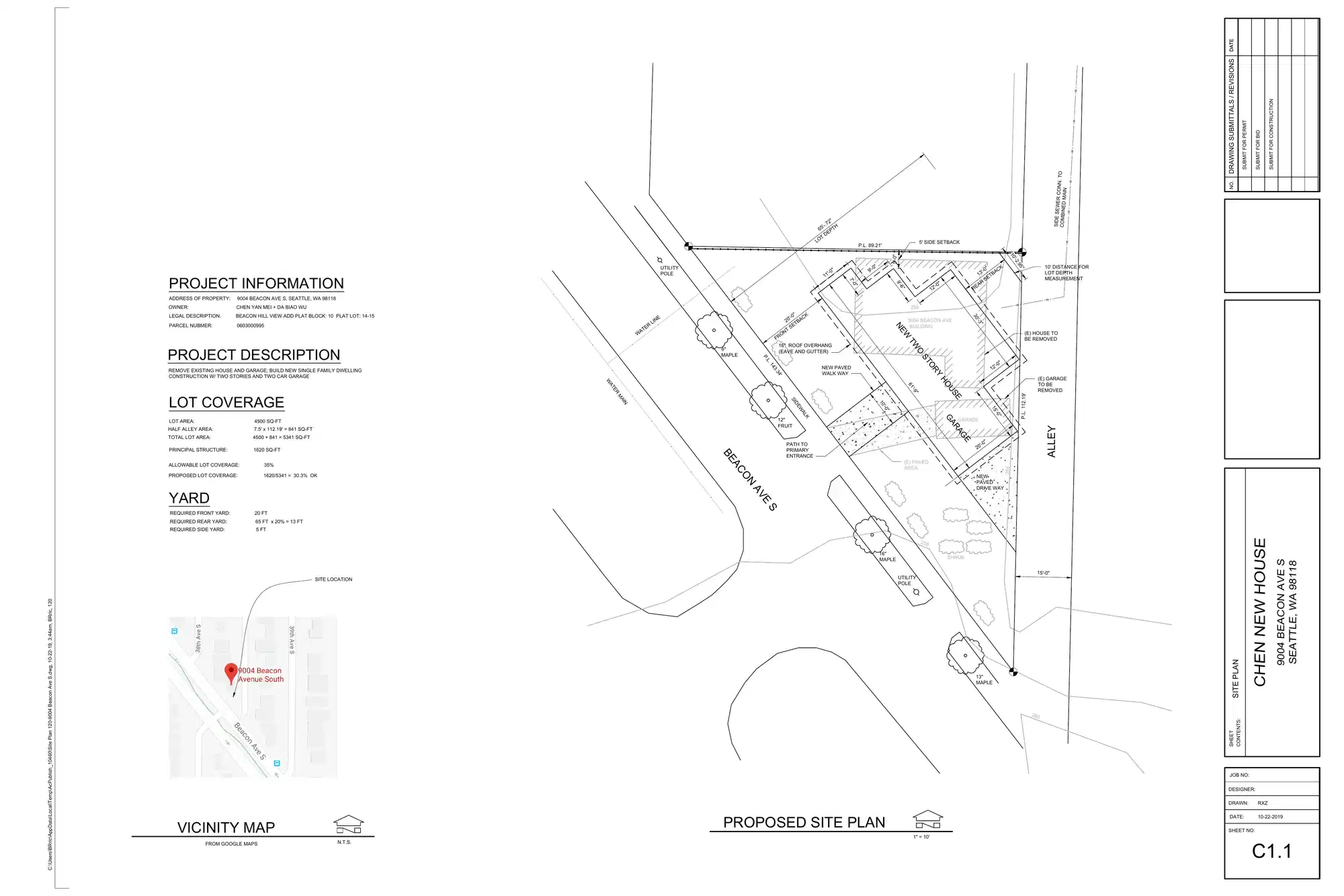 Site plan for 9004 Beacon Ave S