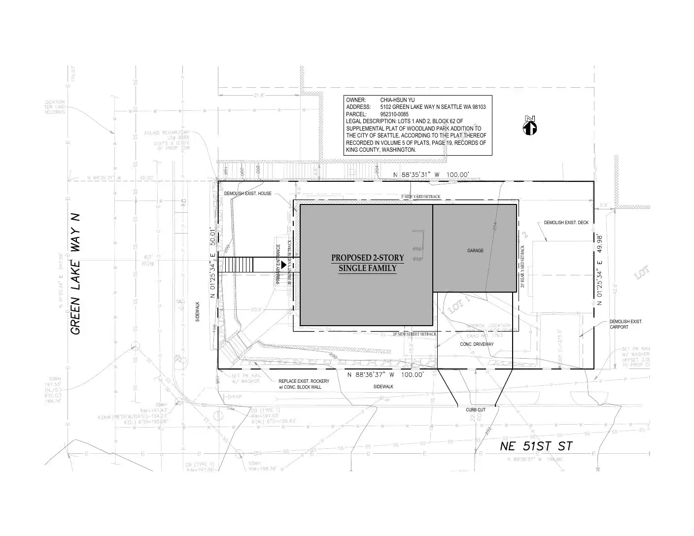 Site plan for 5102 Green Lake Way N