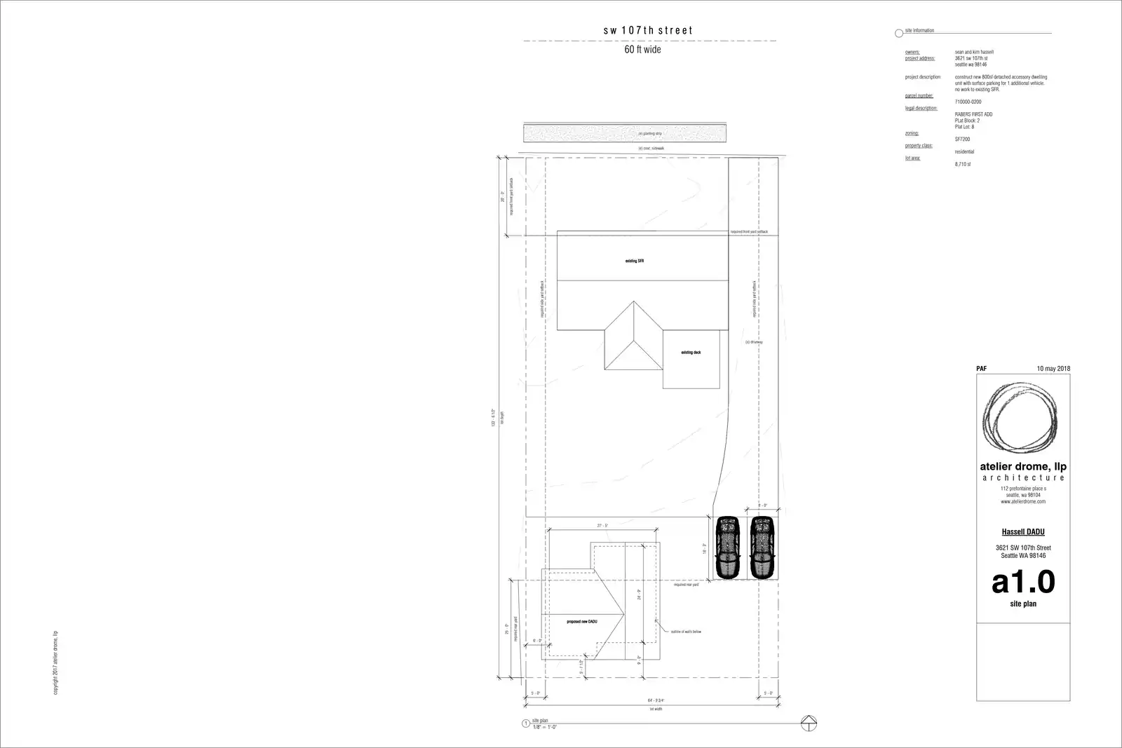 Site plan for 3621 SW 107th St