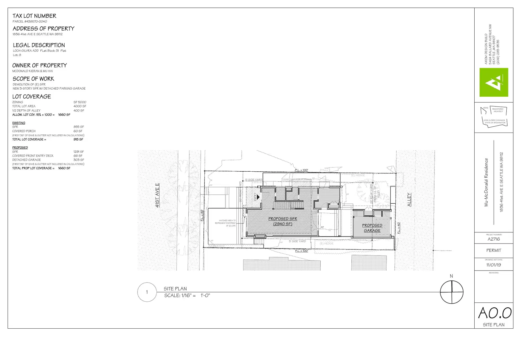 Site plan for 1836 41st Ave E