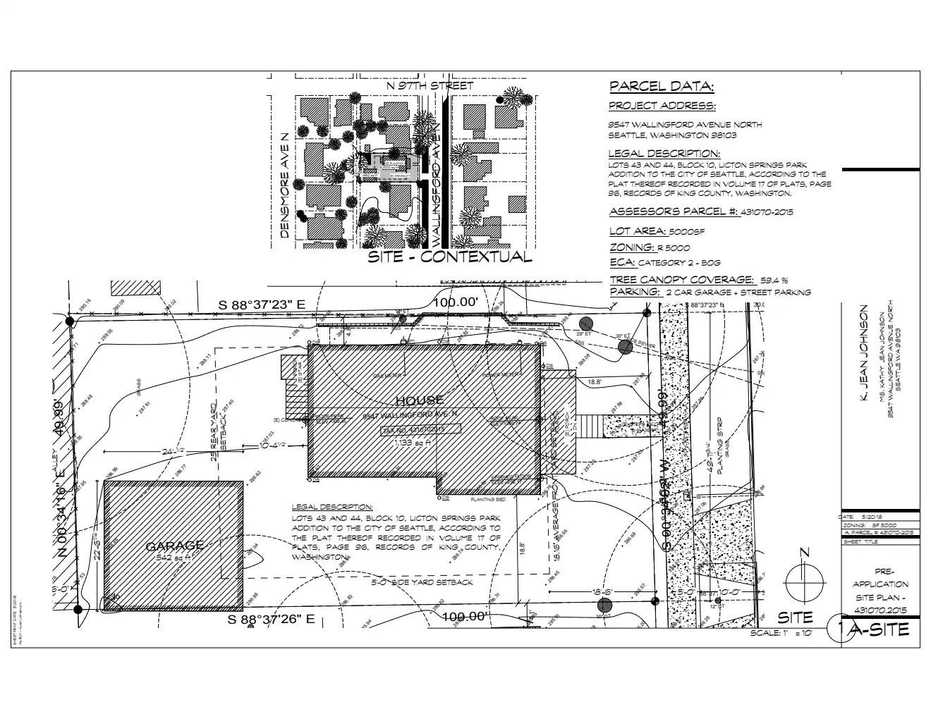 Site plan for 9547 Wallingford Ave N