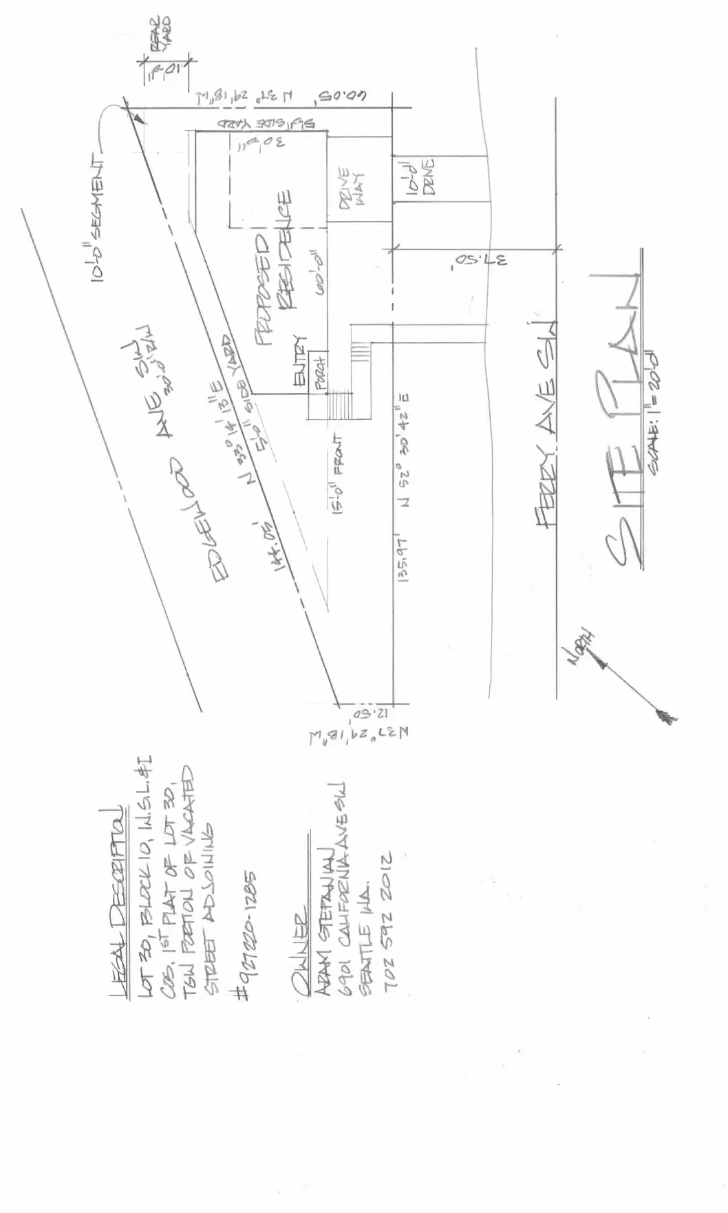 Site plan for 1631 Ferry Ave SW