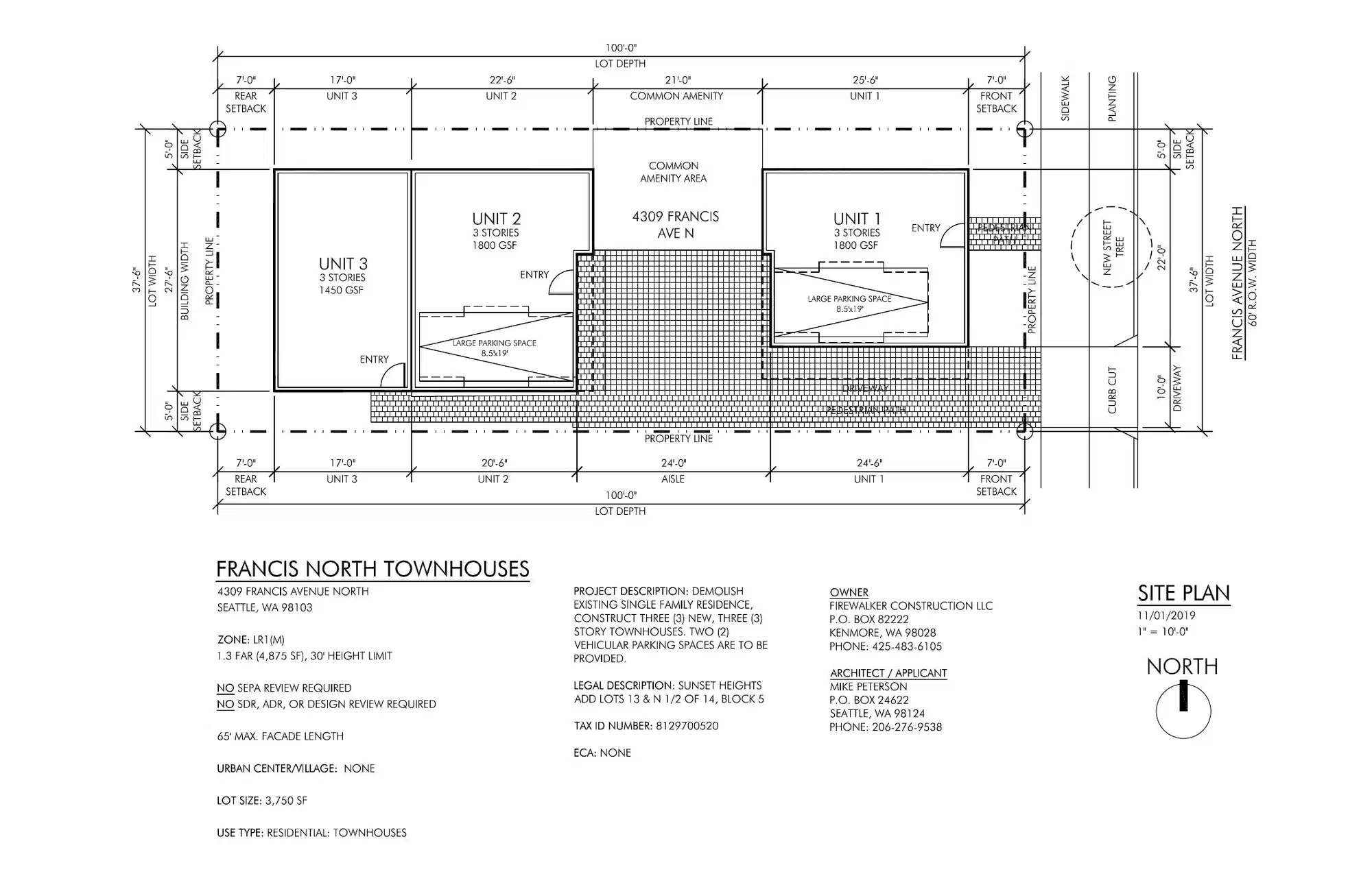 Site plan for 4307 Francis Ave N