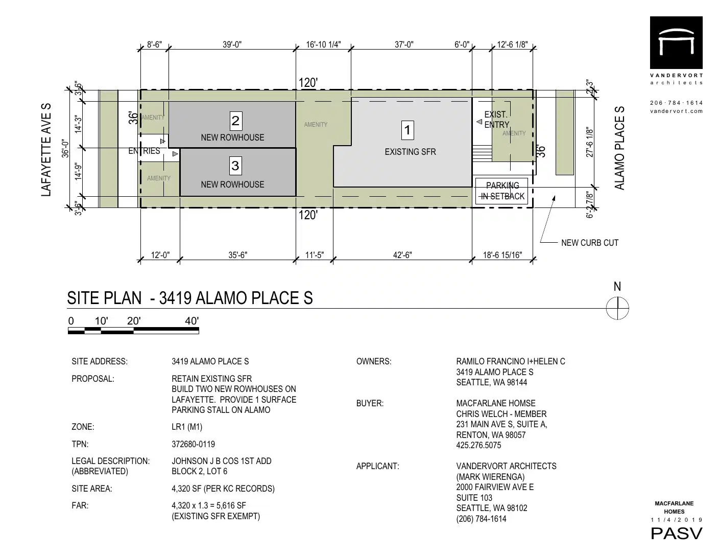 Site plan for 3419 Alamo Pl S