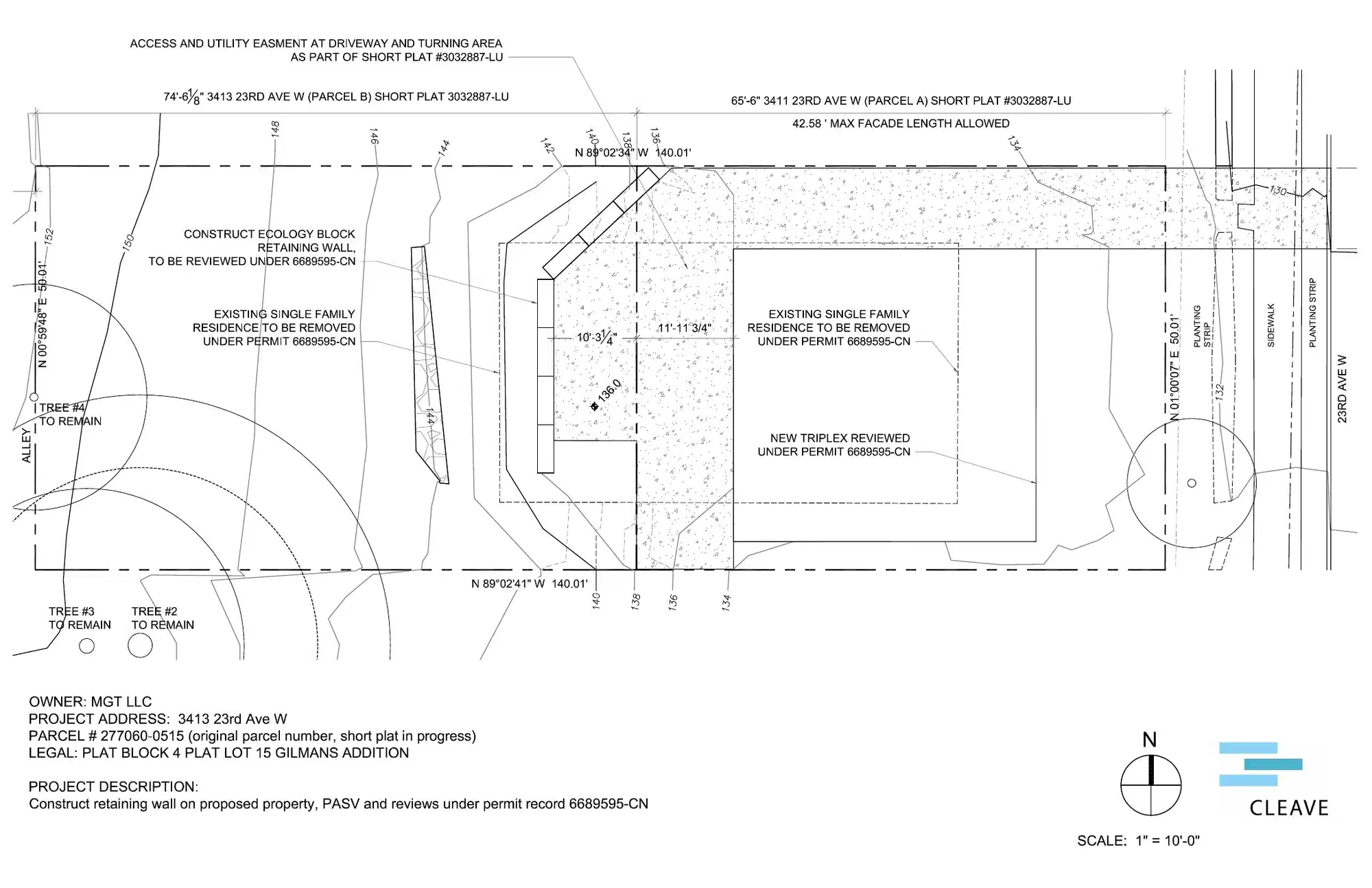 Site plan for 3413 23rd Ave W