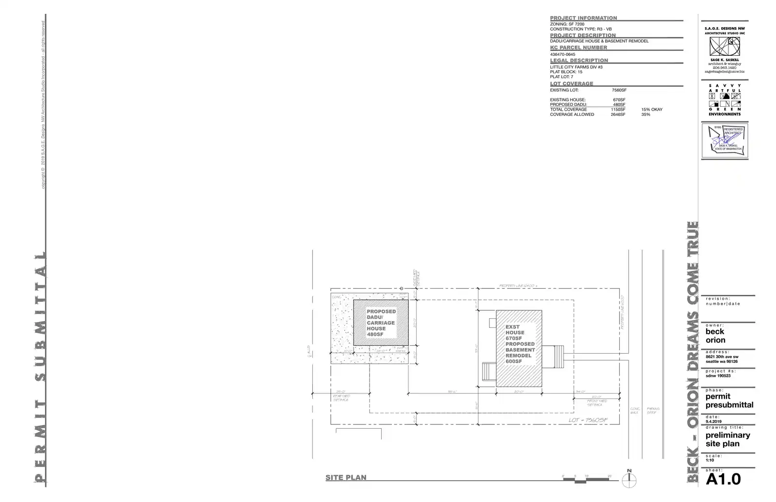 Site plan for 8621 30th Ave SW