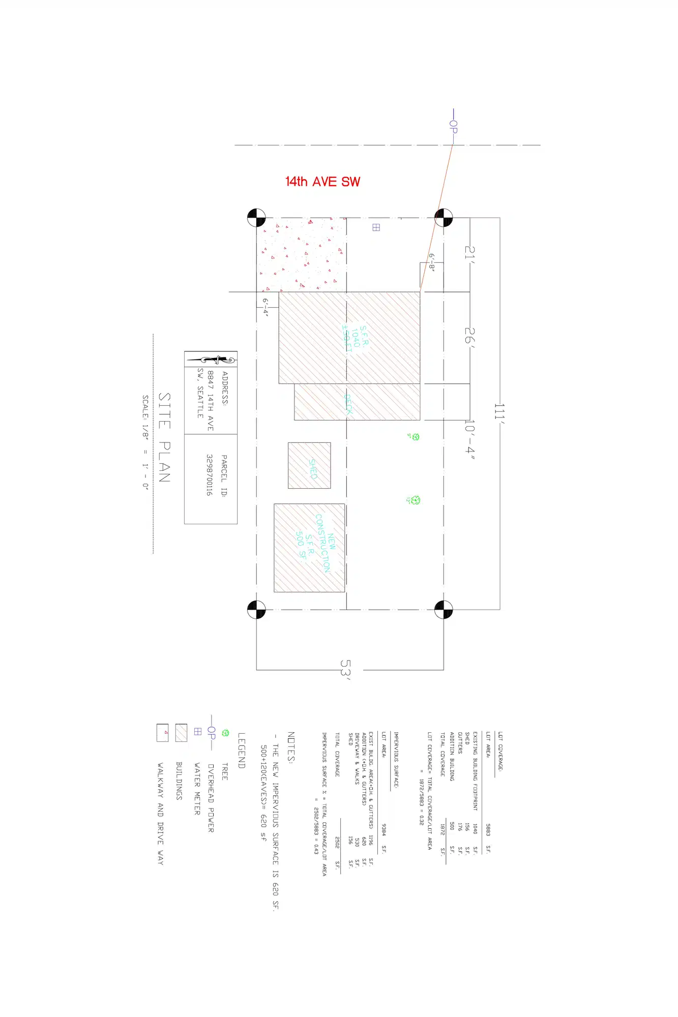Site plan for 8847 14th Ave SW