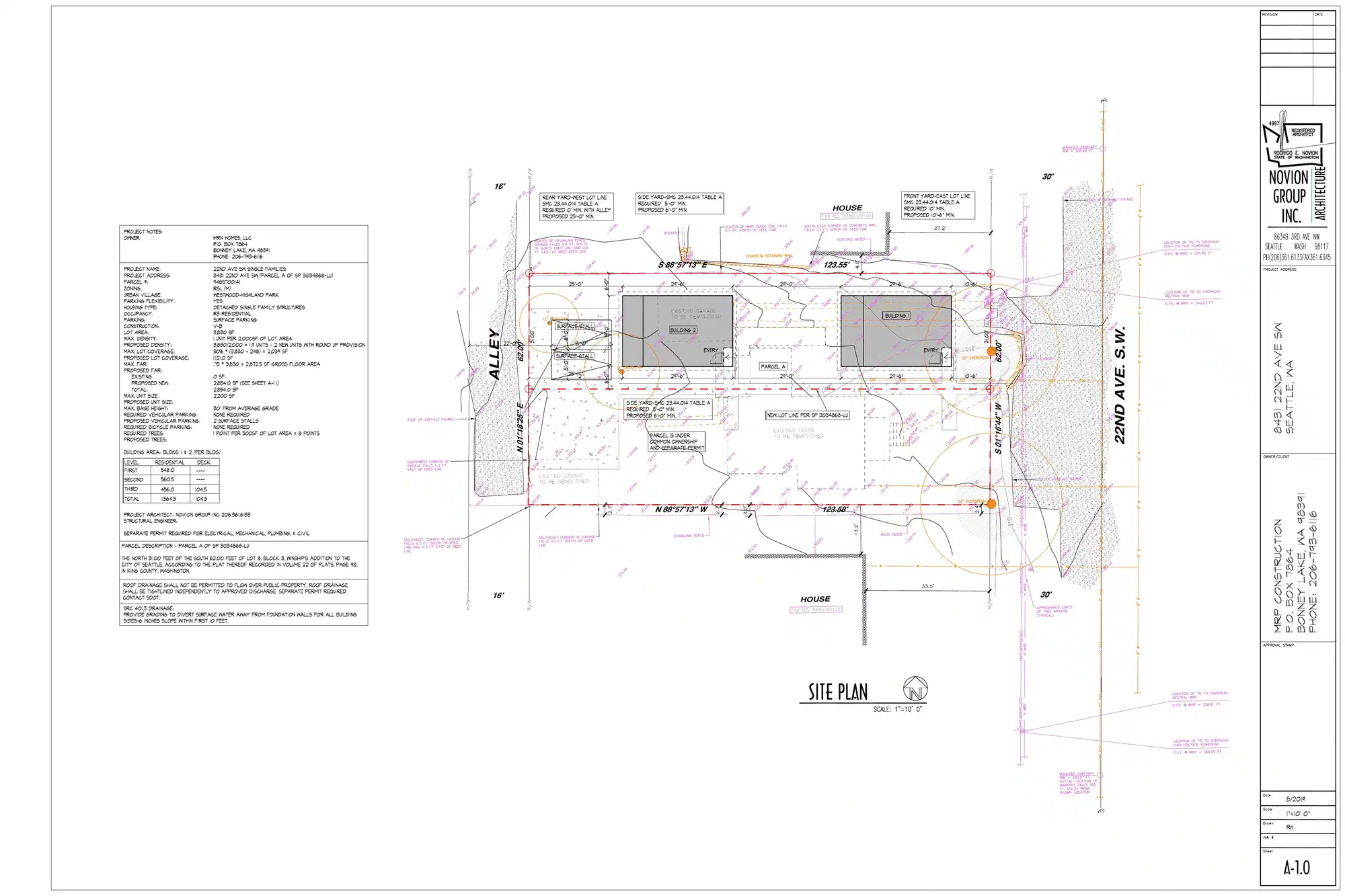 Site plan for 8429 22nd Ave SW