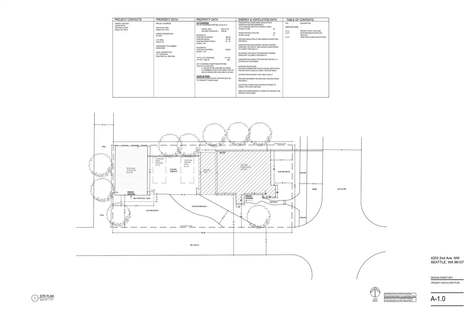 Site plan for 4203 2nd Ave NW