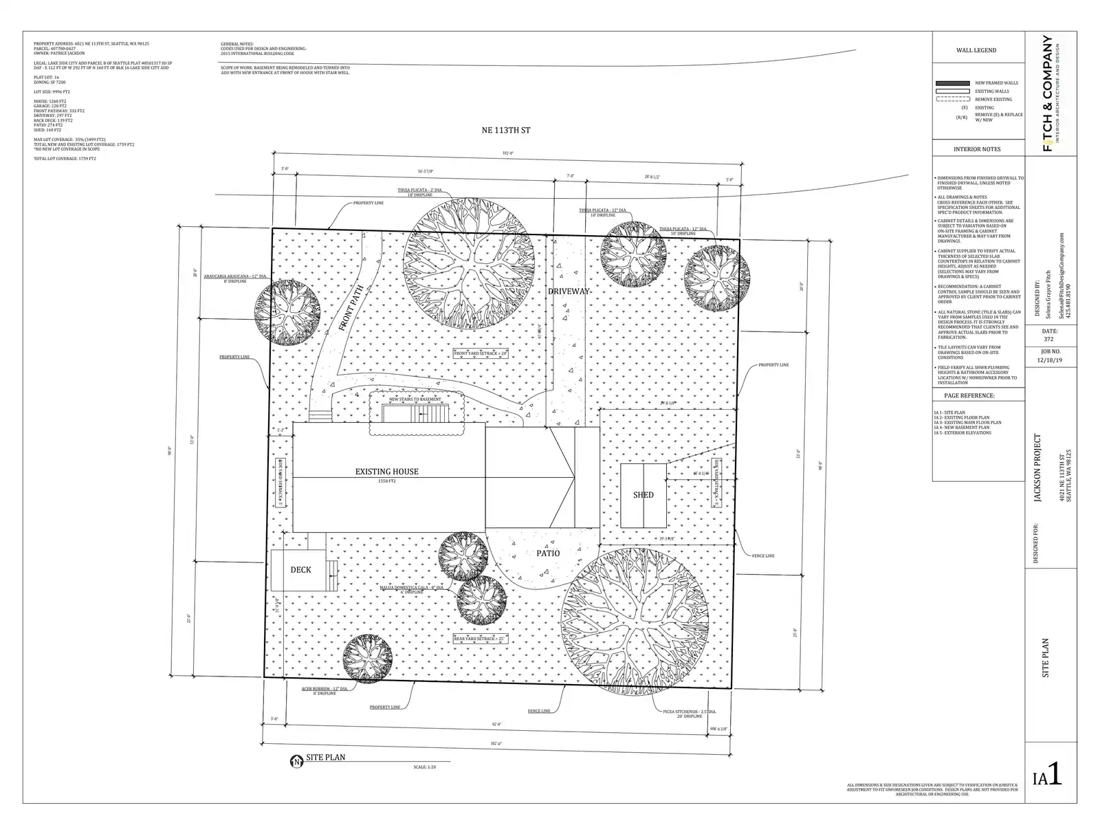 Site plan for 4021 NE 113th St
