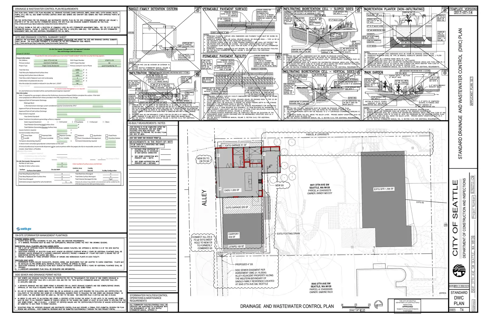 Site plan for 5641 37th Ave SW