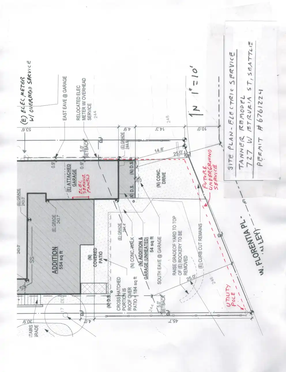 Site plan for 727 W Etruria St