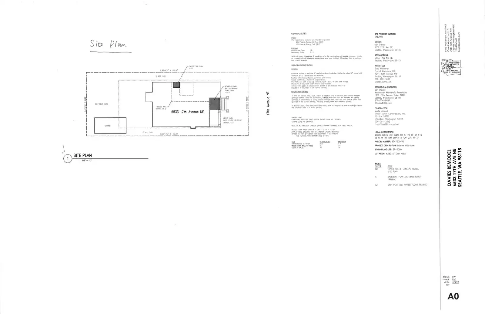 Site plan for 6533 17th Ave NE