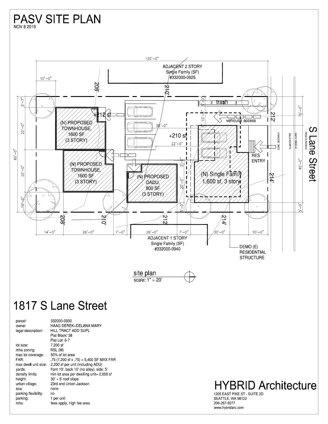 Site plan for 1817 S Lane St
