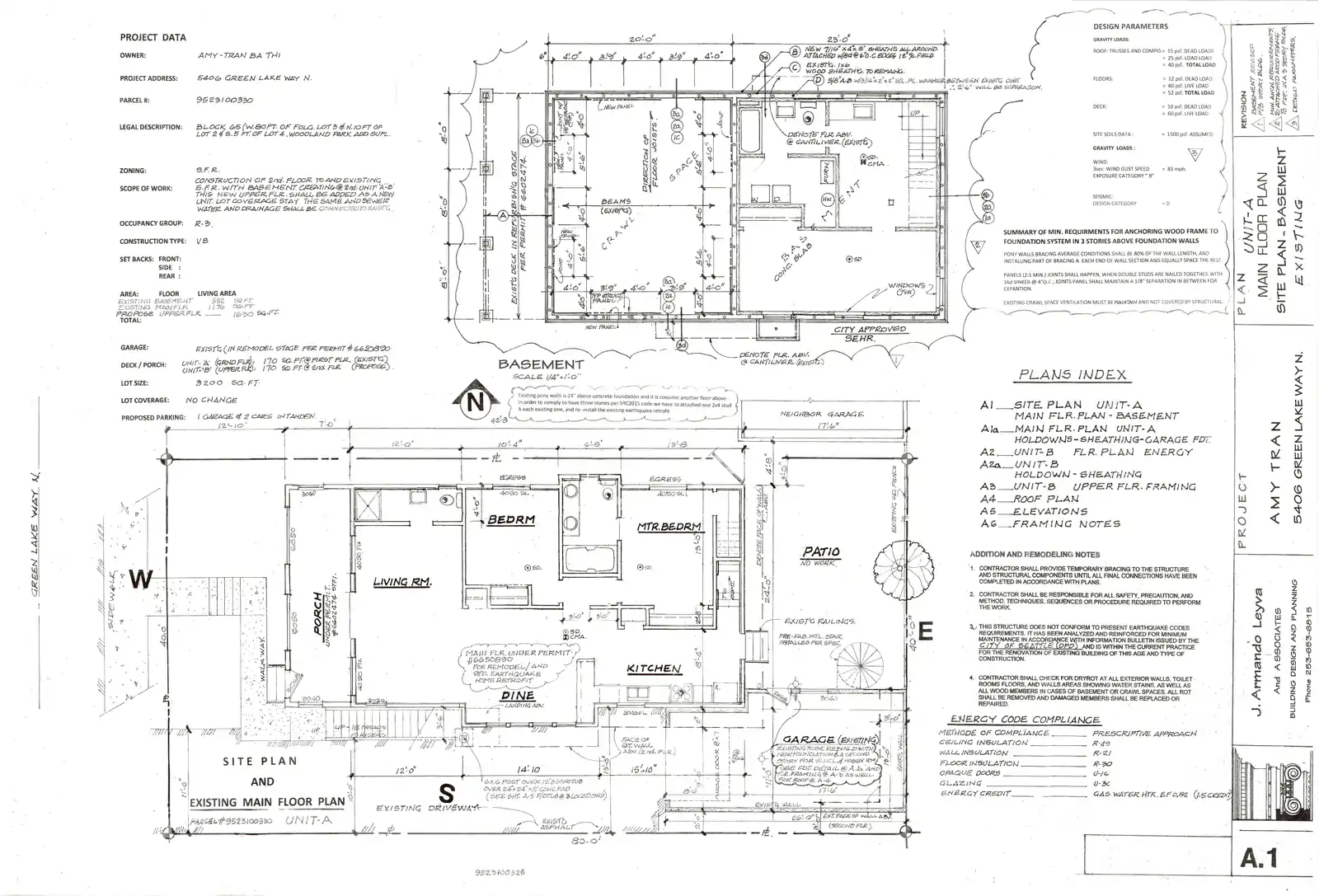 Site plan for 5406 Green Lake Way N