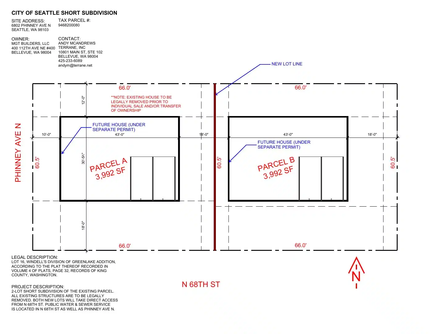 Site plan for 6802 Phinney Ave N