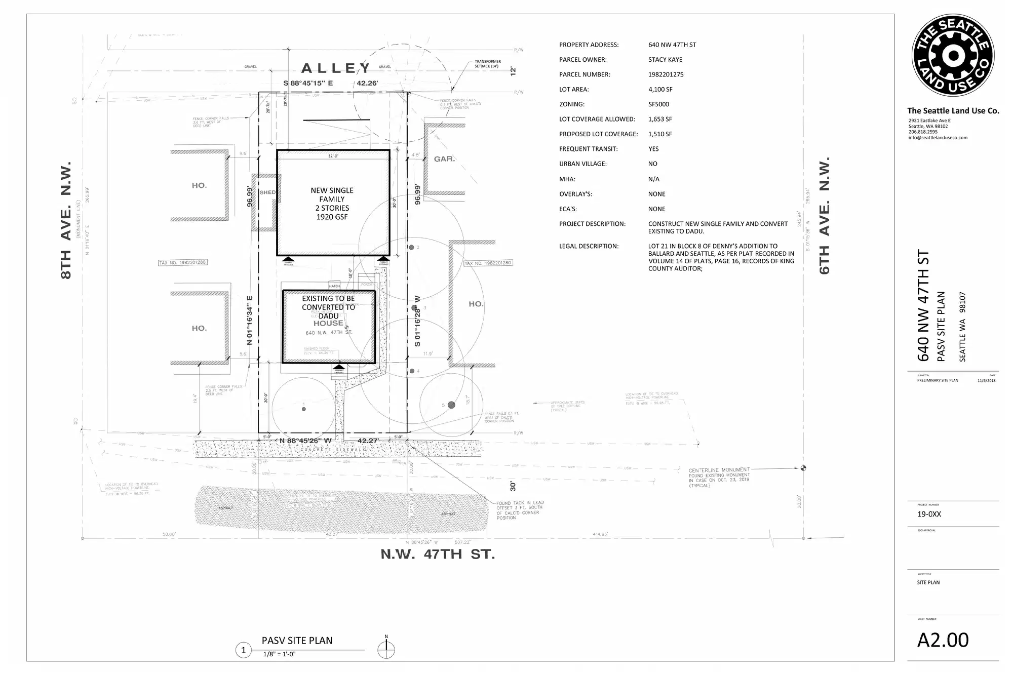 Site plan for 640 NW 47th St