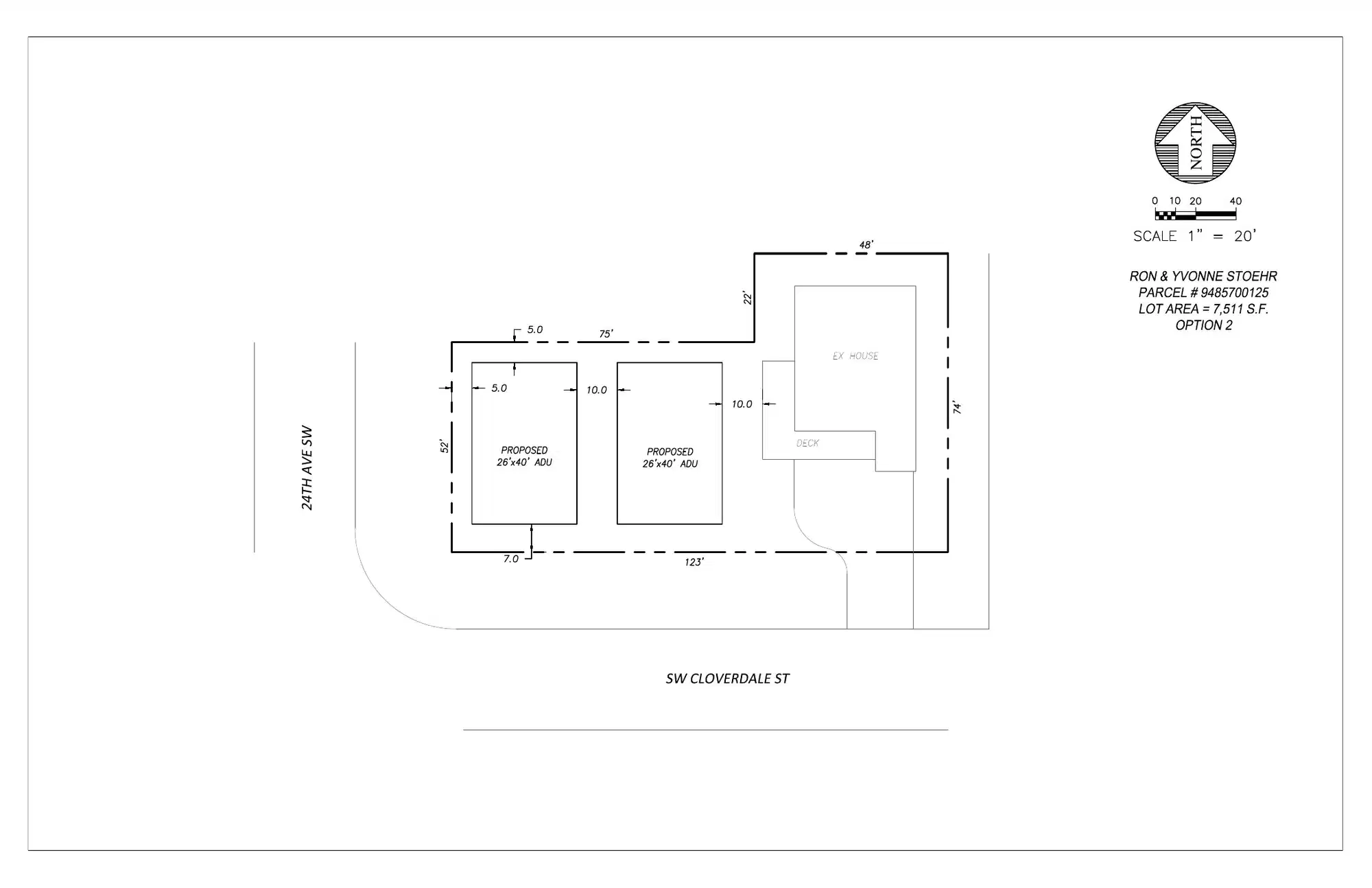 Site plan for 8454 24th Ave SW