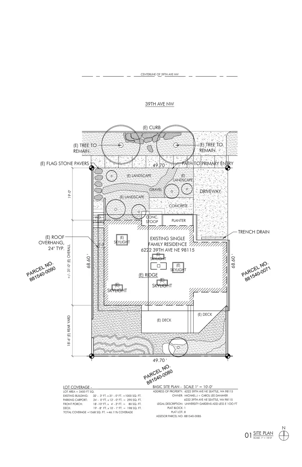Site plan for 6222 39th Ave NE