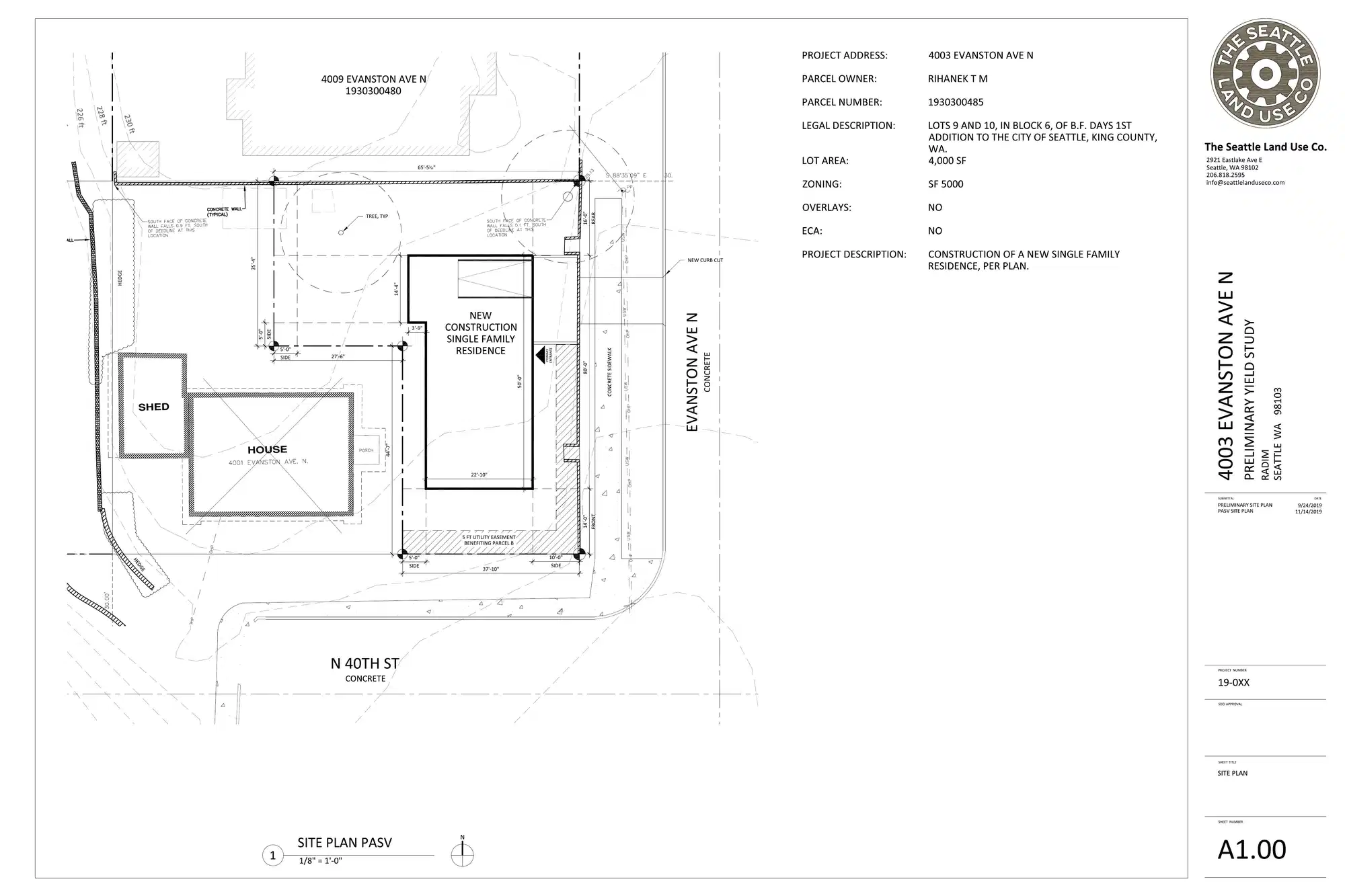 Site plan for 4003 Evanston Ave N