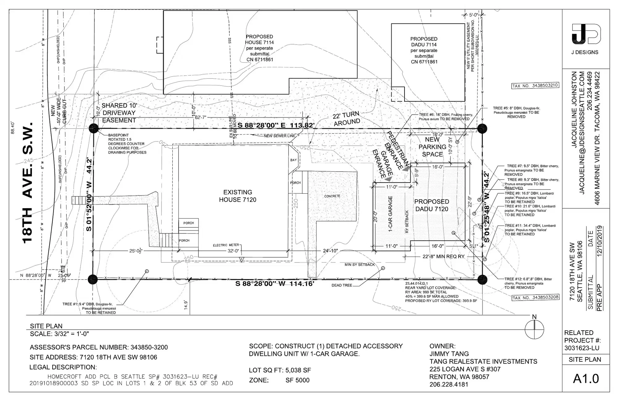 Site plan for 7118 18th Ave SW