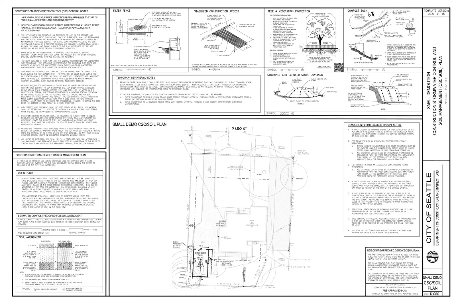 Site plan for 5501 S Leo St