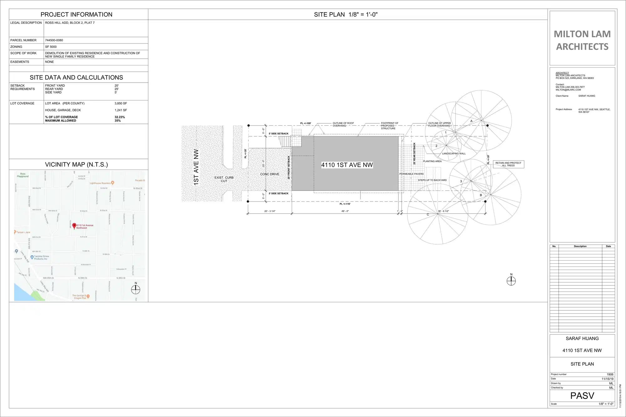Site plan for 4110 1st Ave NW