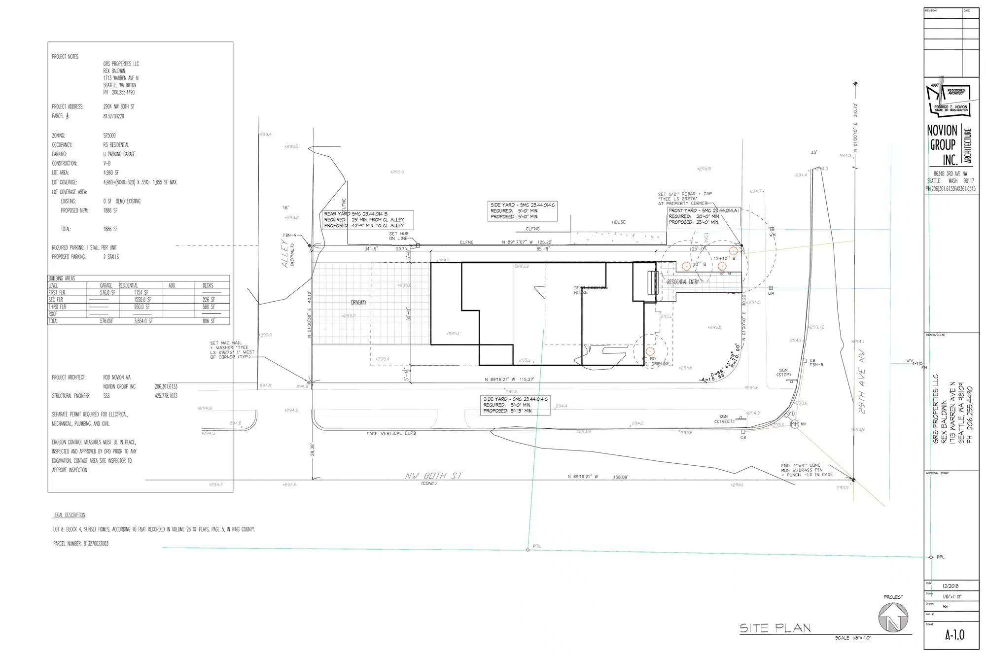 Site plan for 8001 29th Ave NW