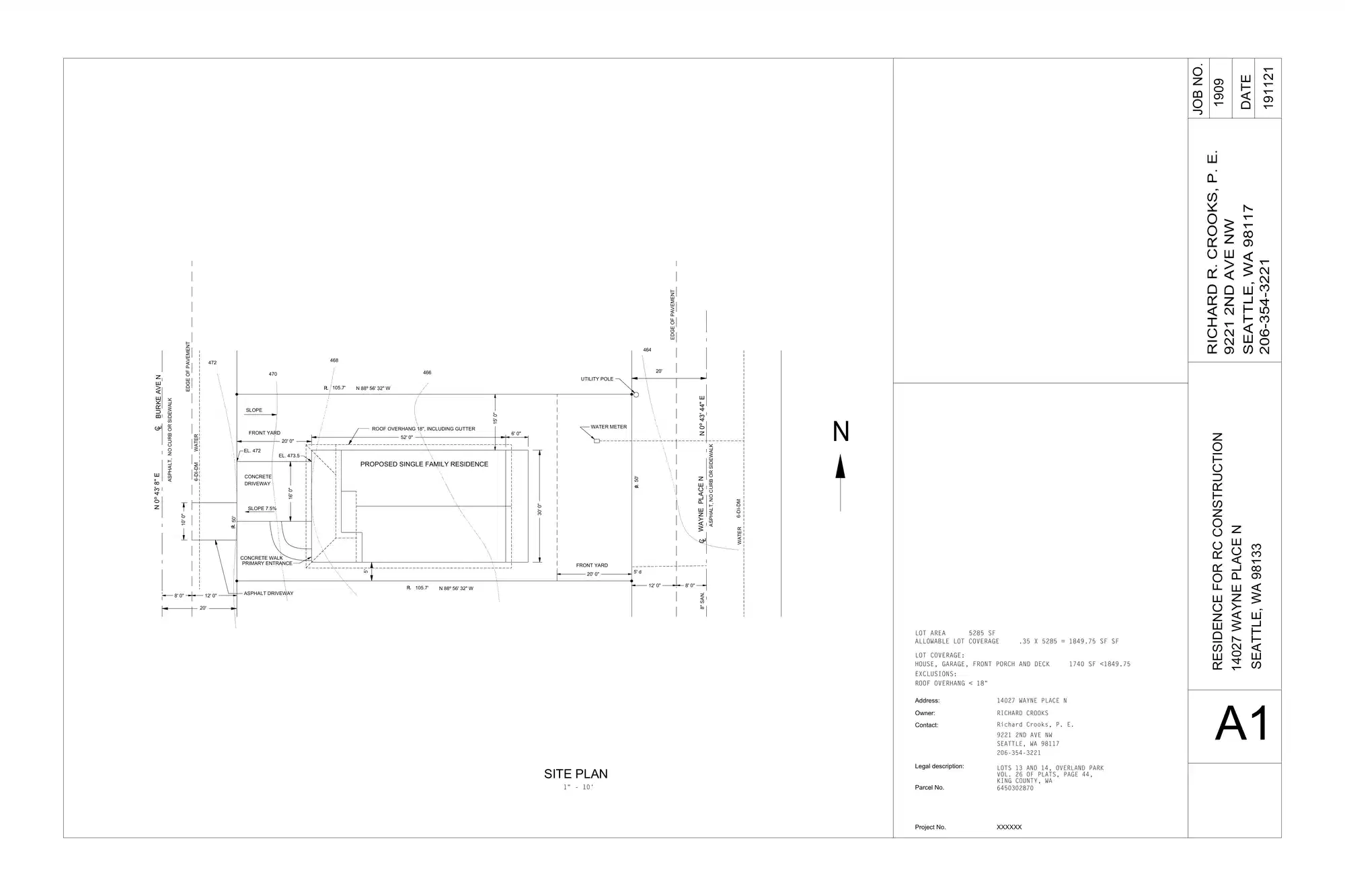 Site plan for 14027 Wayne Pl N