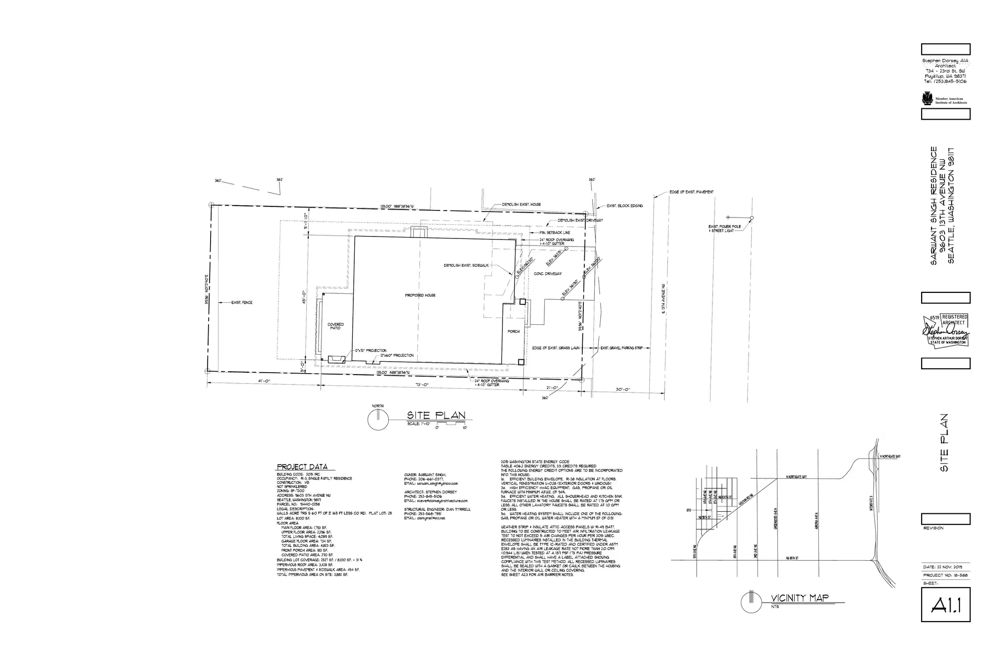 Site plan for 9603 13th Ave NW