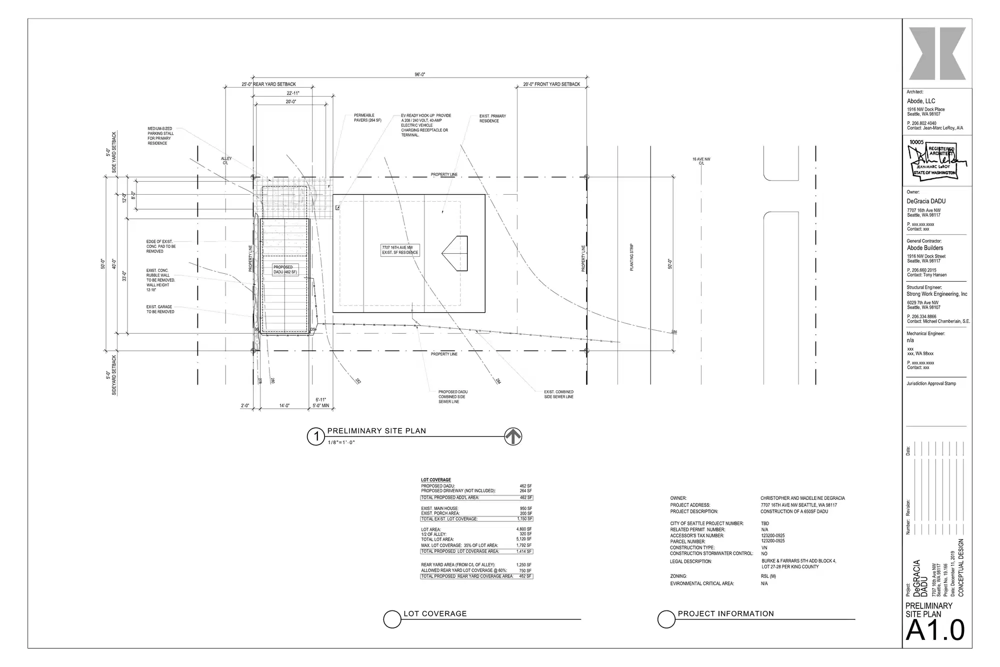 Site plan for 7707 16th Ave NW