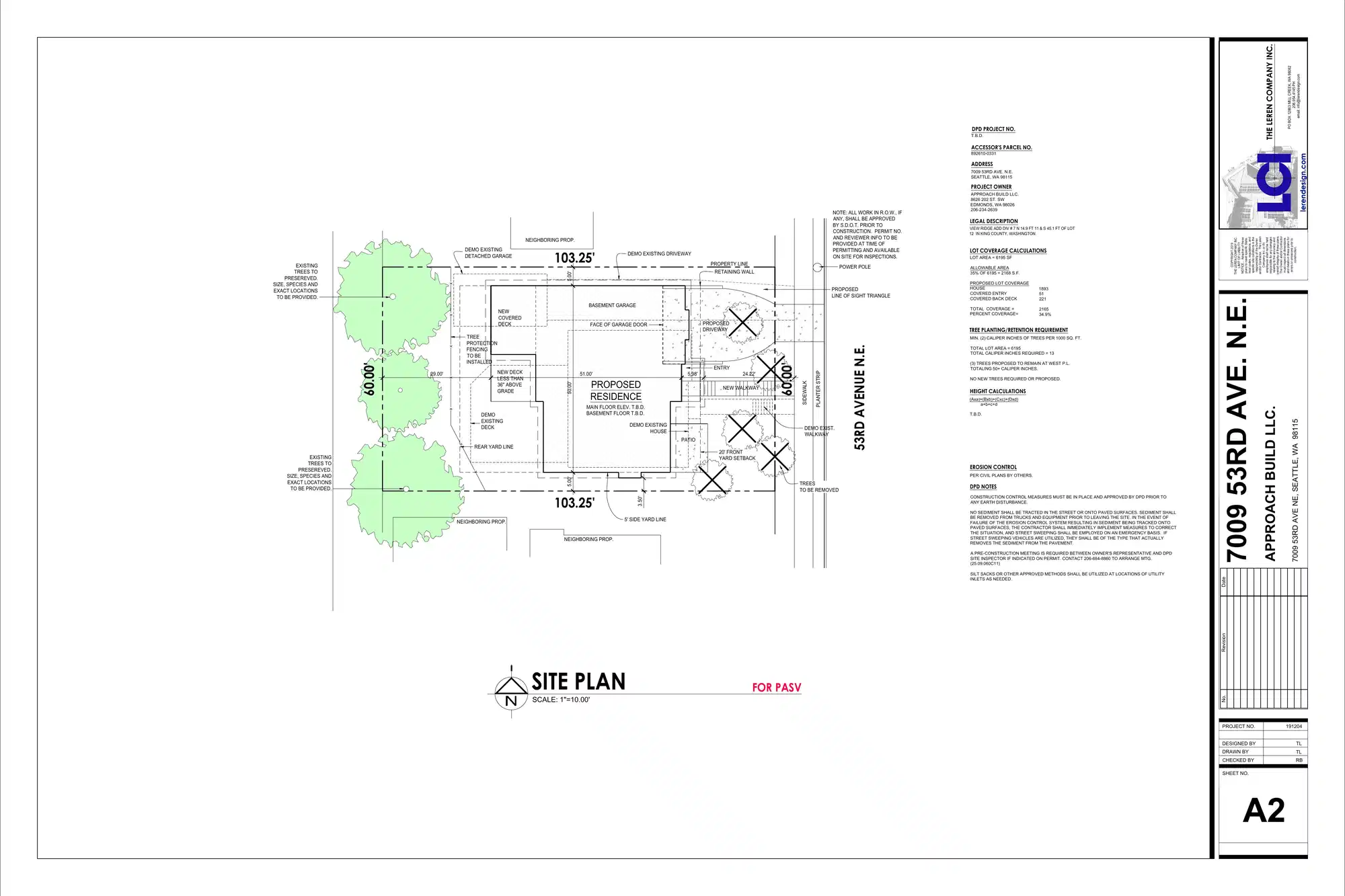 Site plan for 7009 53rd Ave NE