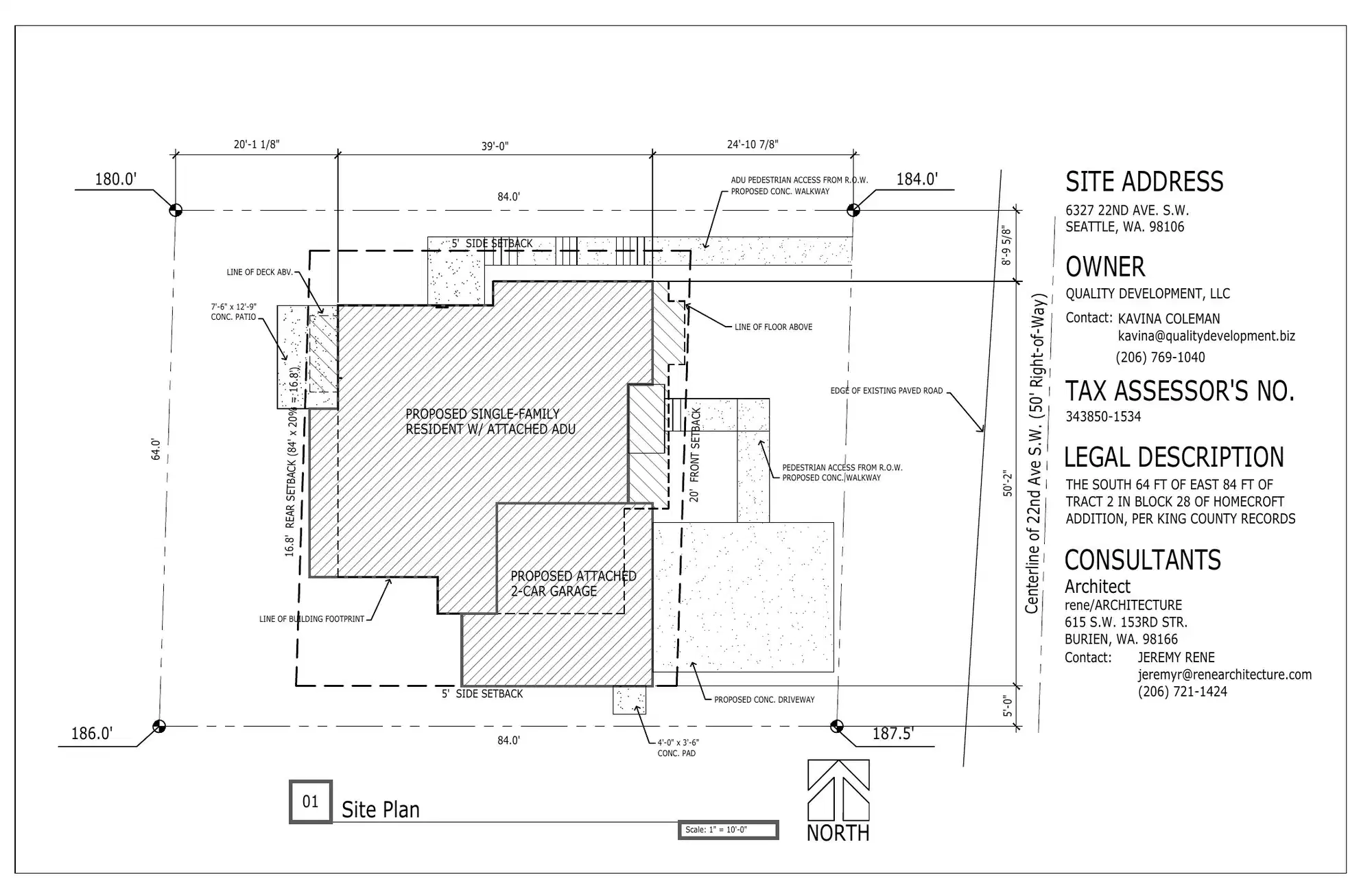 Site plan for 6327 22nd Ave SW