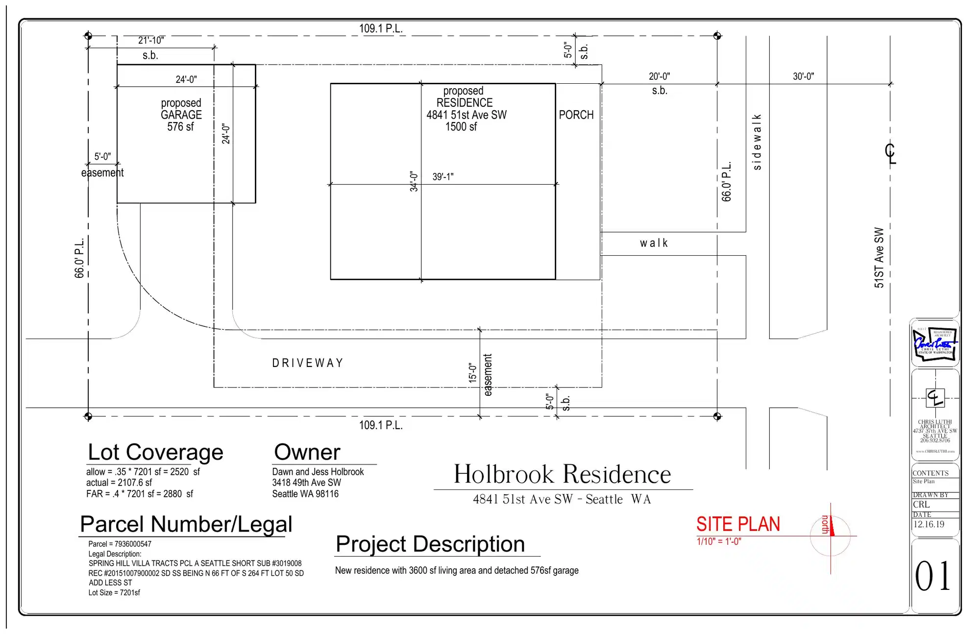 Site plan for 4841 51st Ave SW