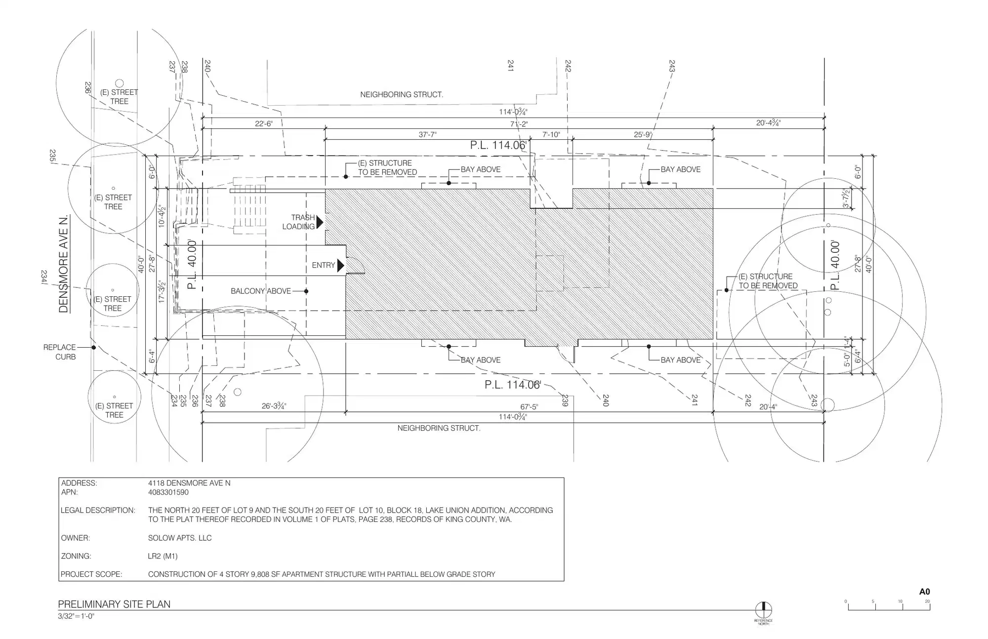 Site plan for 4118 Densmore Ave N