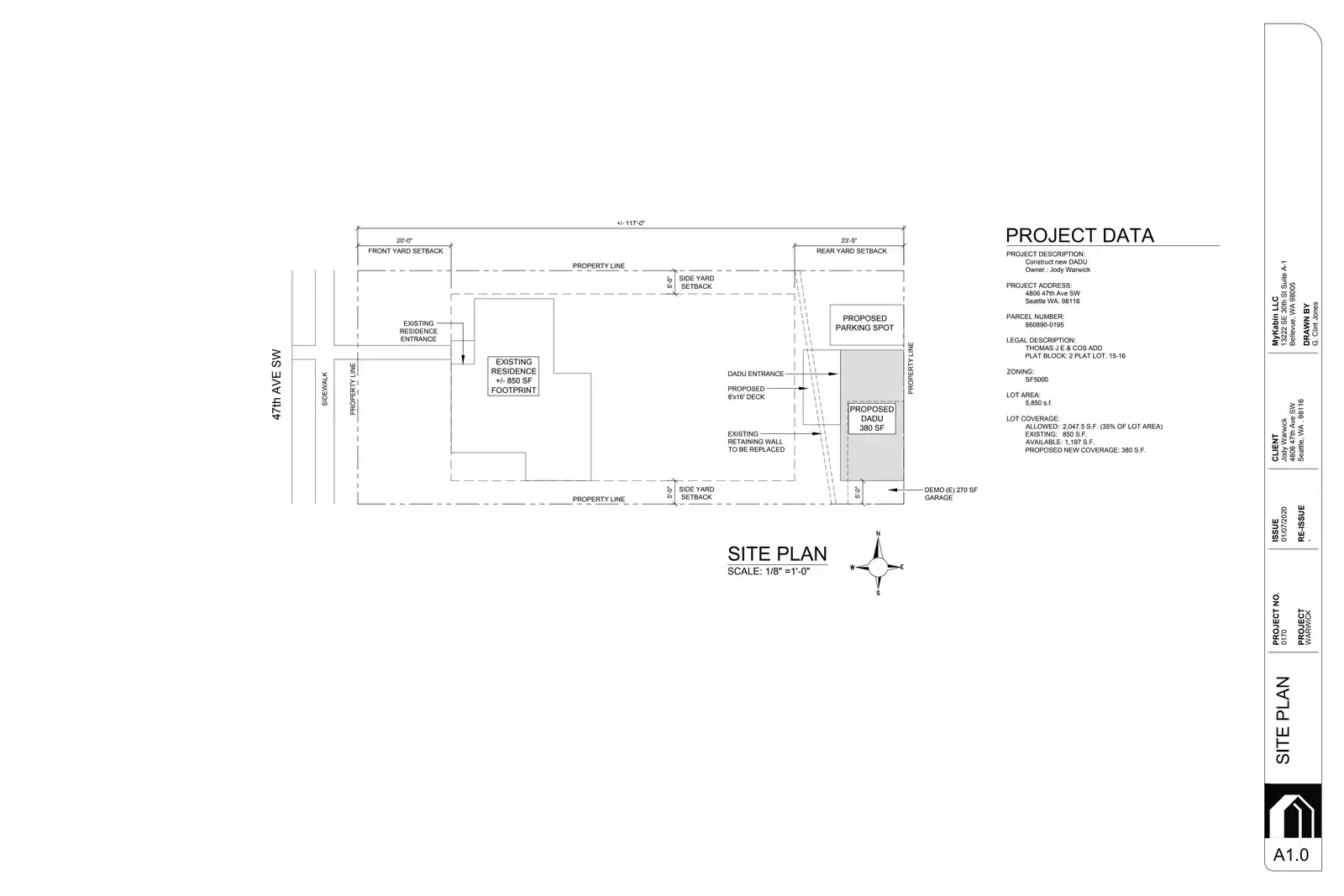 Site plan for 4806 47th Ave SW