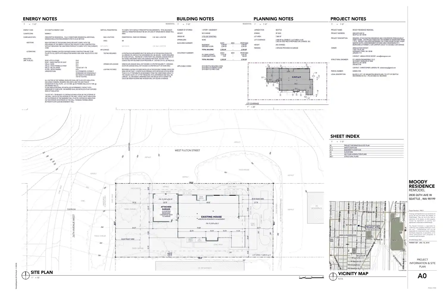 Site plan for 2830 26th Ave W