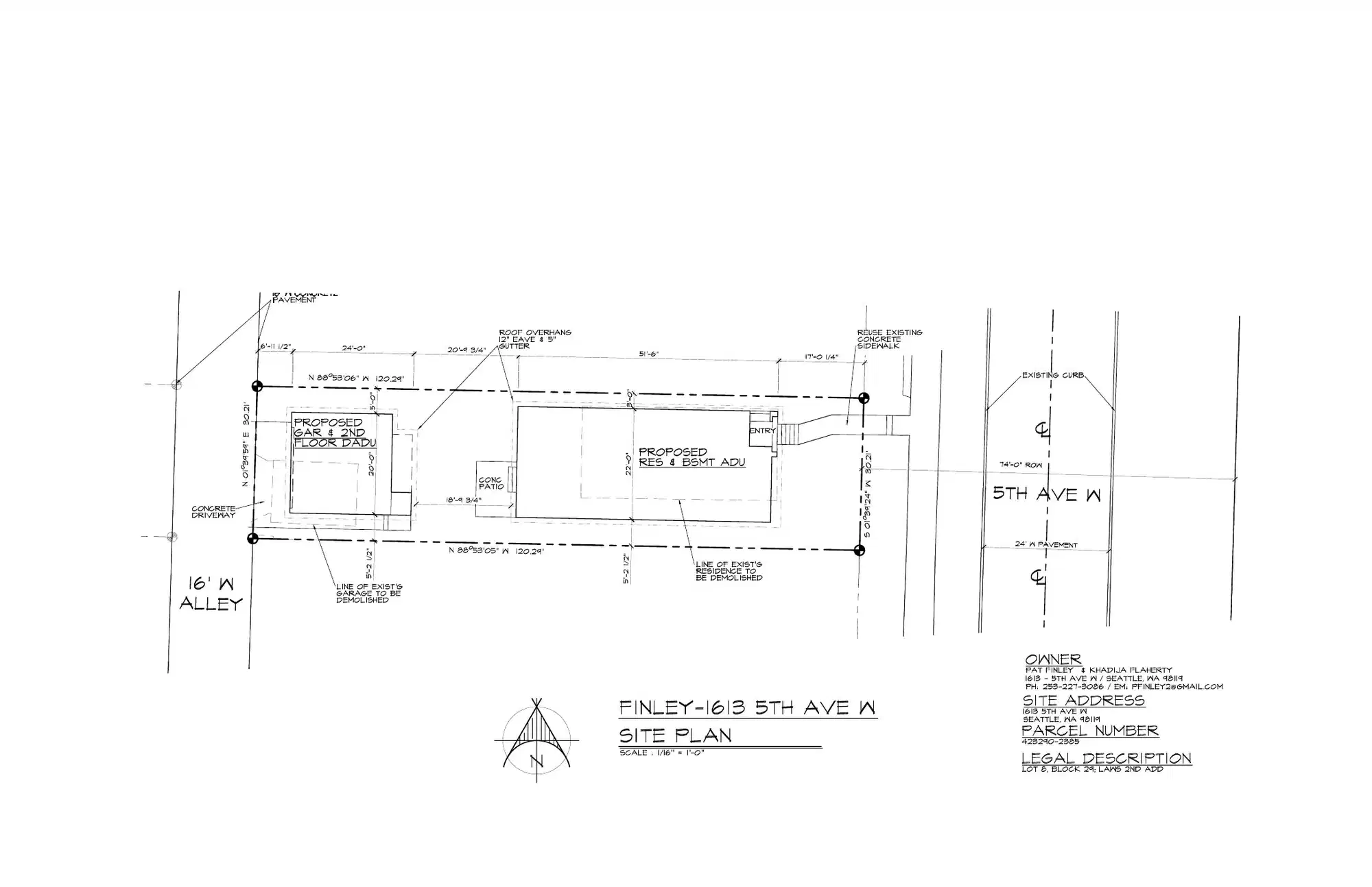 Site plan for 1613 5th Ave W