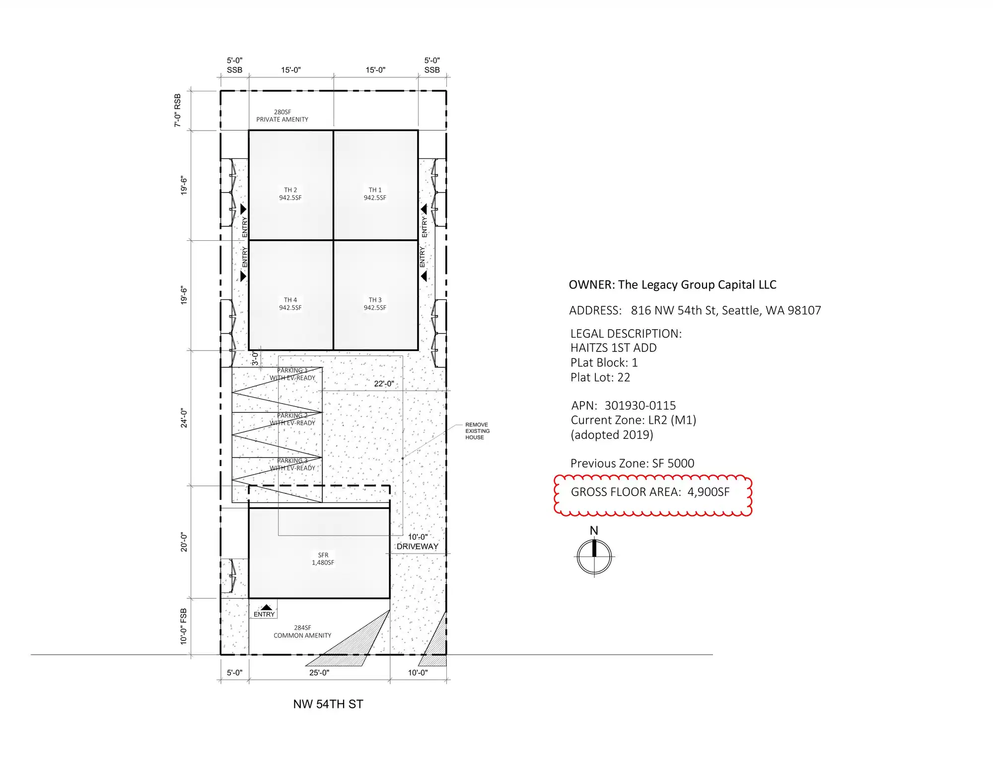 Site plan for 814 NW 54th St