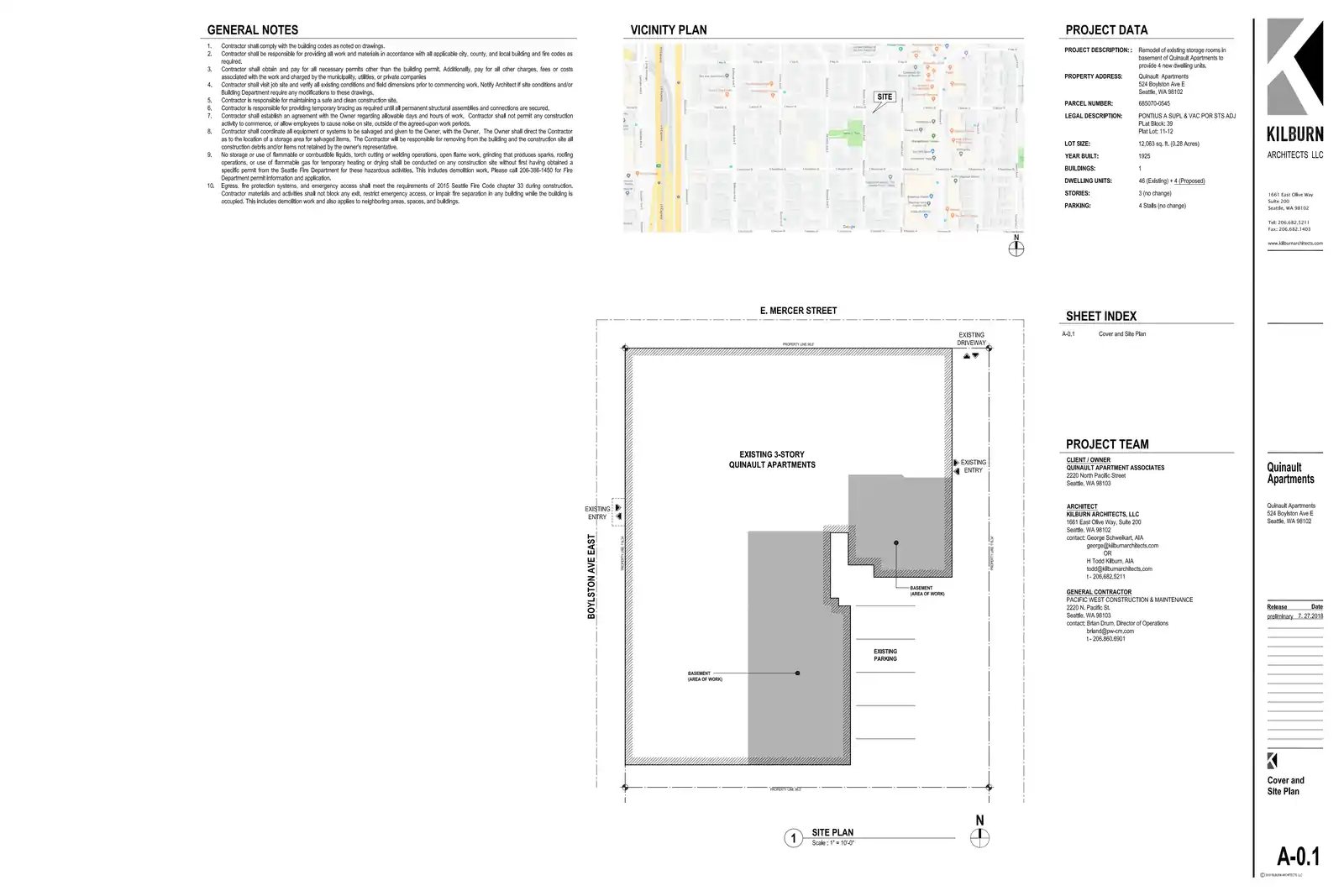 Site plan for 524 Boylston Ave E